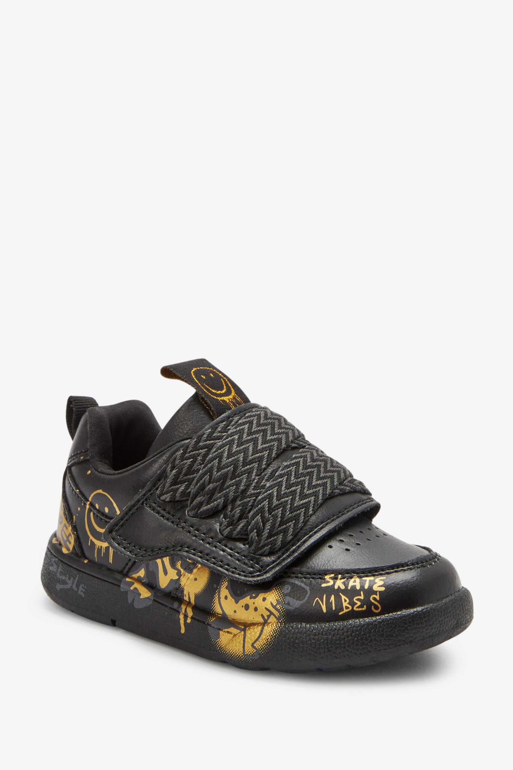 Black/Gold Chunky Skate Trainers