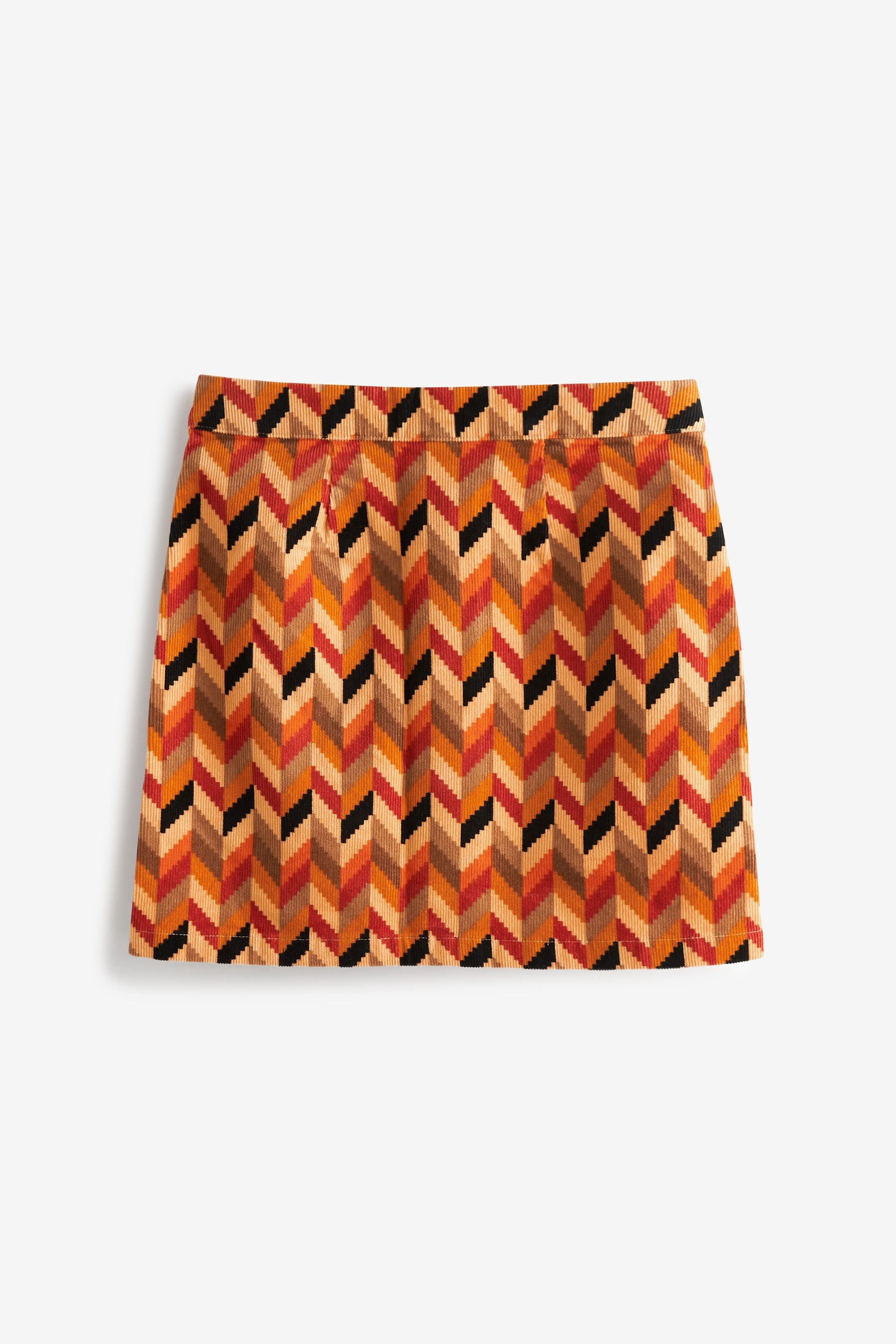 Orange Patterned Cord Skirt (3-16yrs)