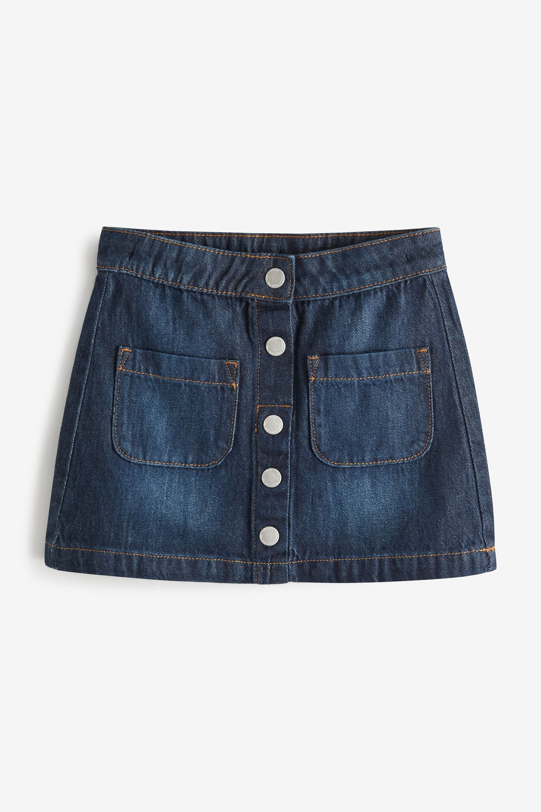 Dark Button Through Denim Skirt (3-16yrs)