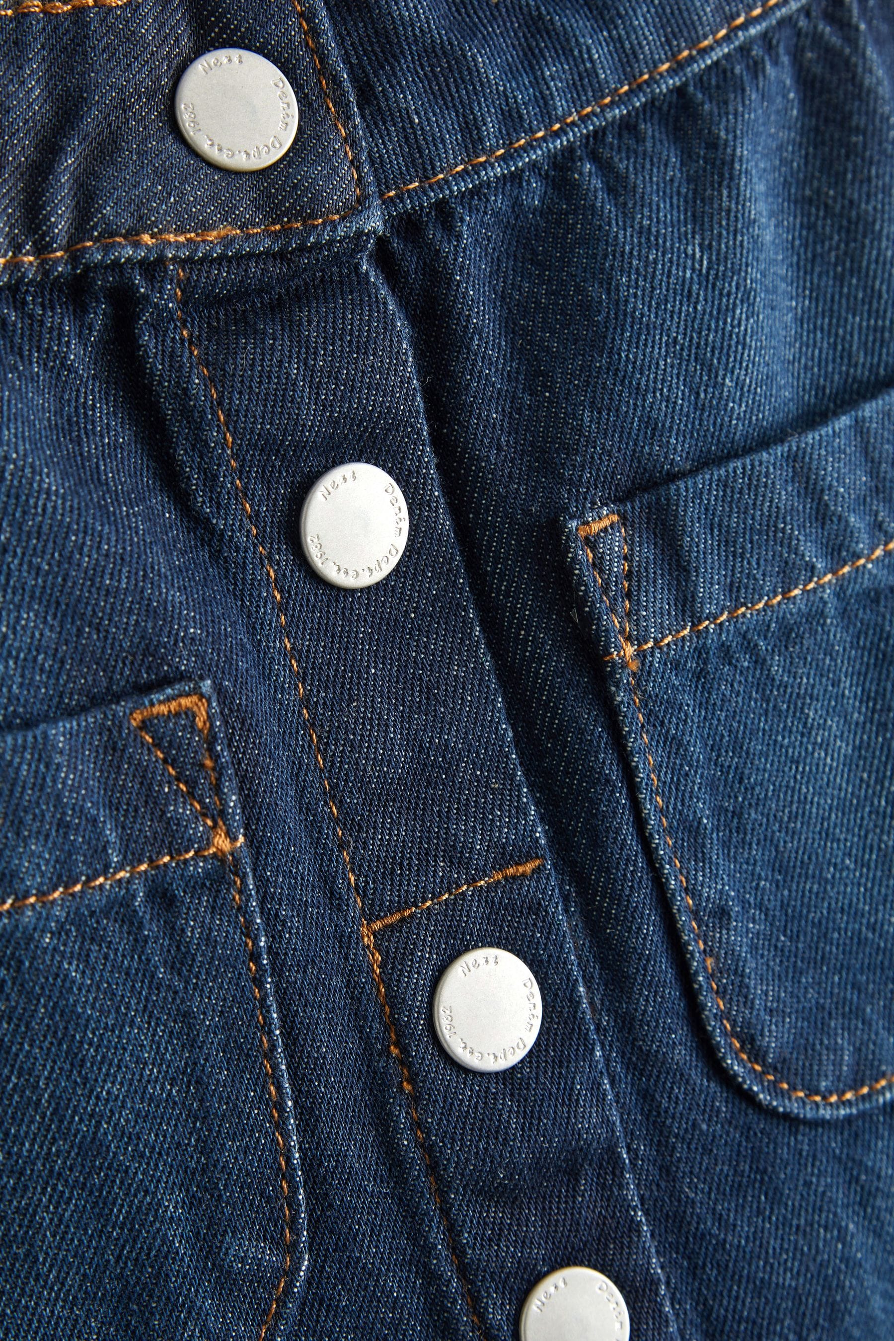 Dark Button Through Denim Skirt (3-16yrs)