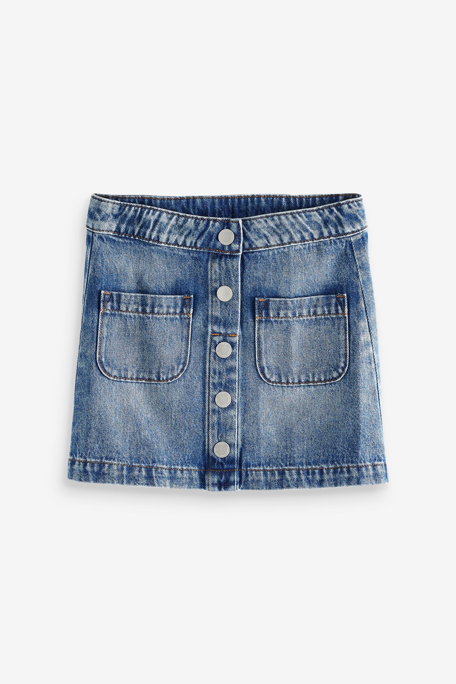 Blue Button Through Denim Skirt (3-16yrs)