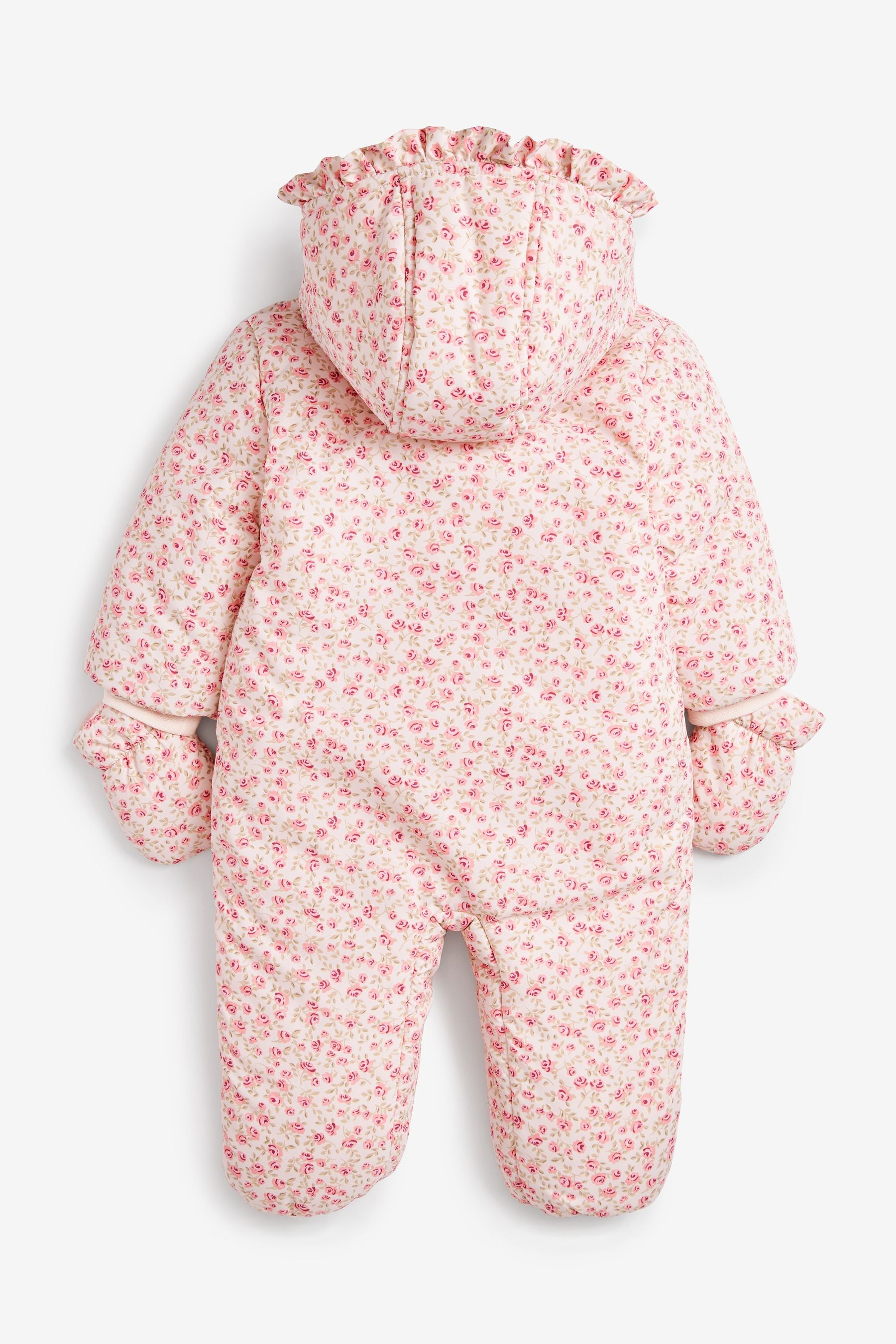 Pink Floral Baby All-In-One Pramsuit (0mths-2yrs)