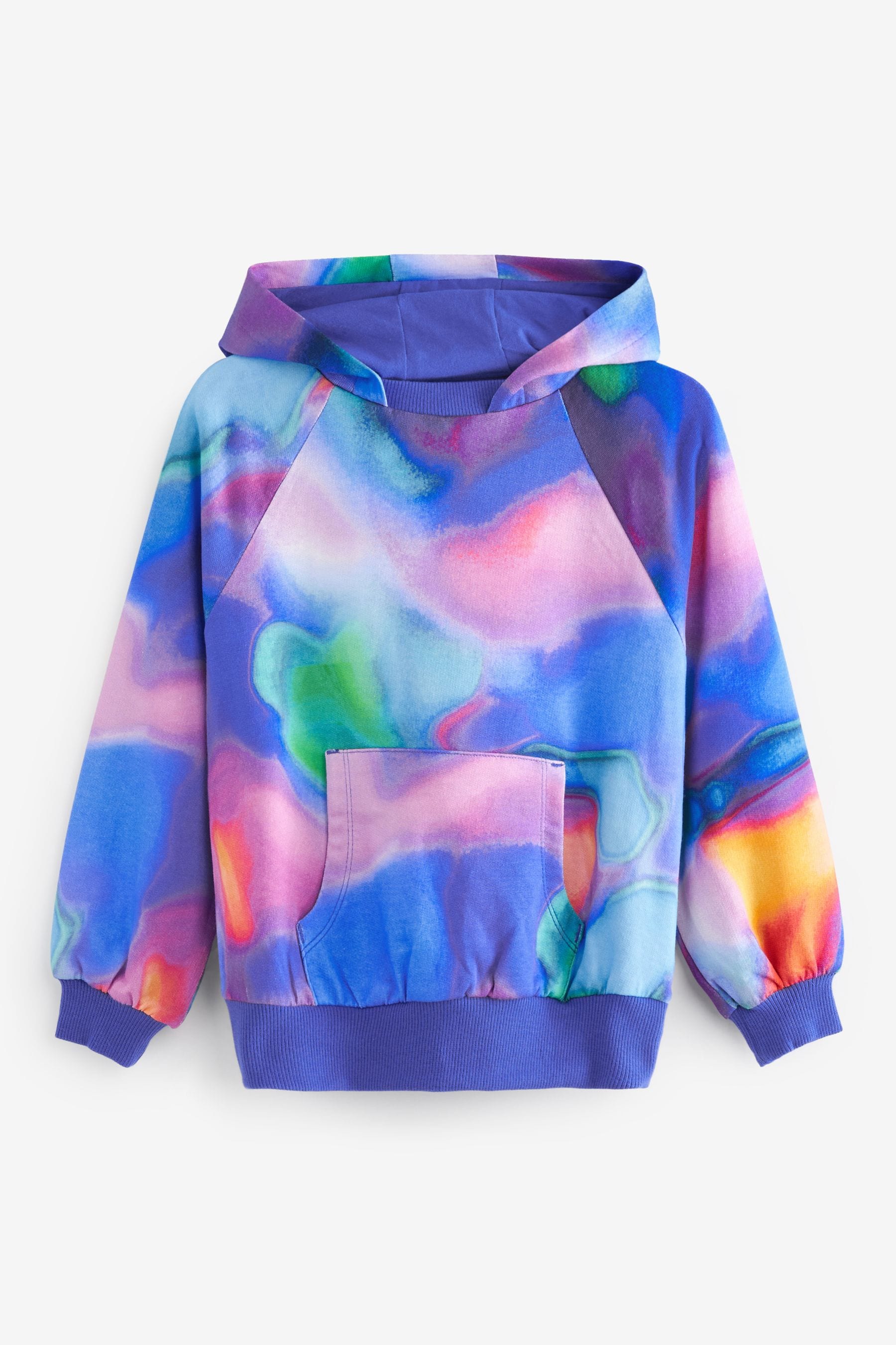 Blue/Pink Swirl Print Hoodie (3-16yrs)