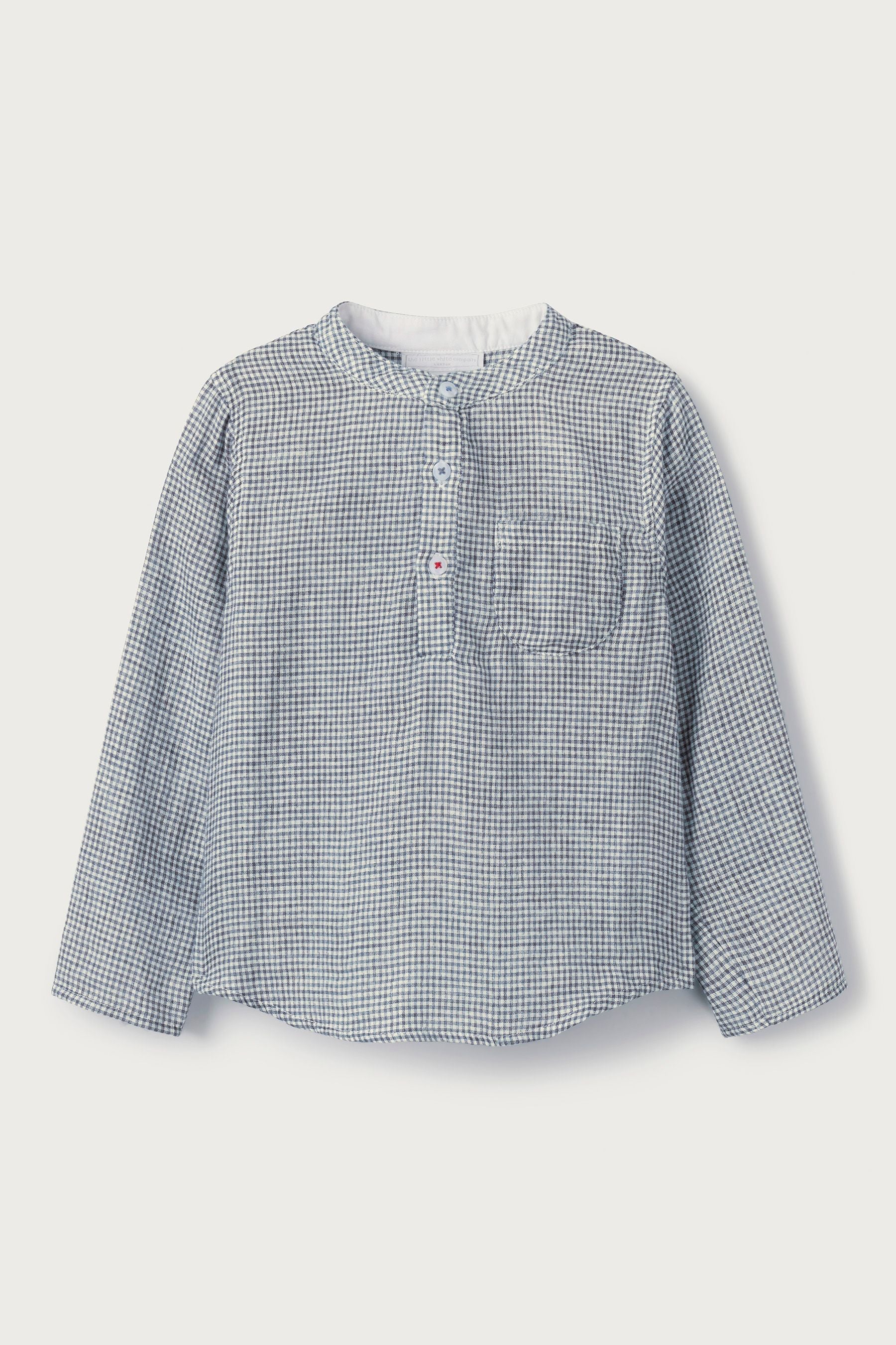 The White Company Toddlers Blue Mini Gingham Shirt