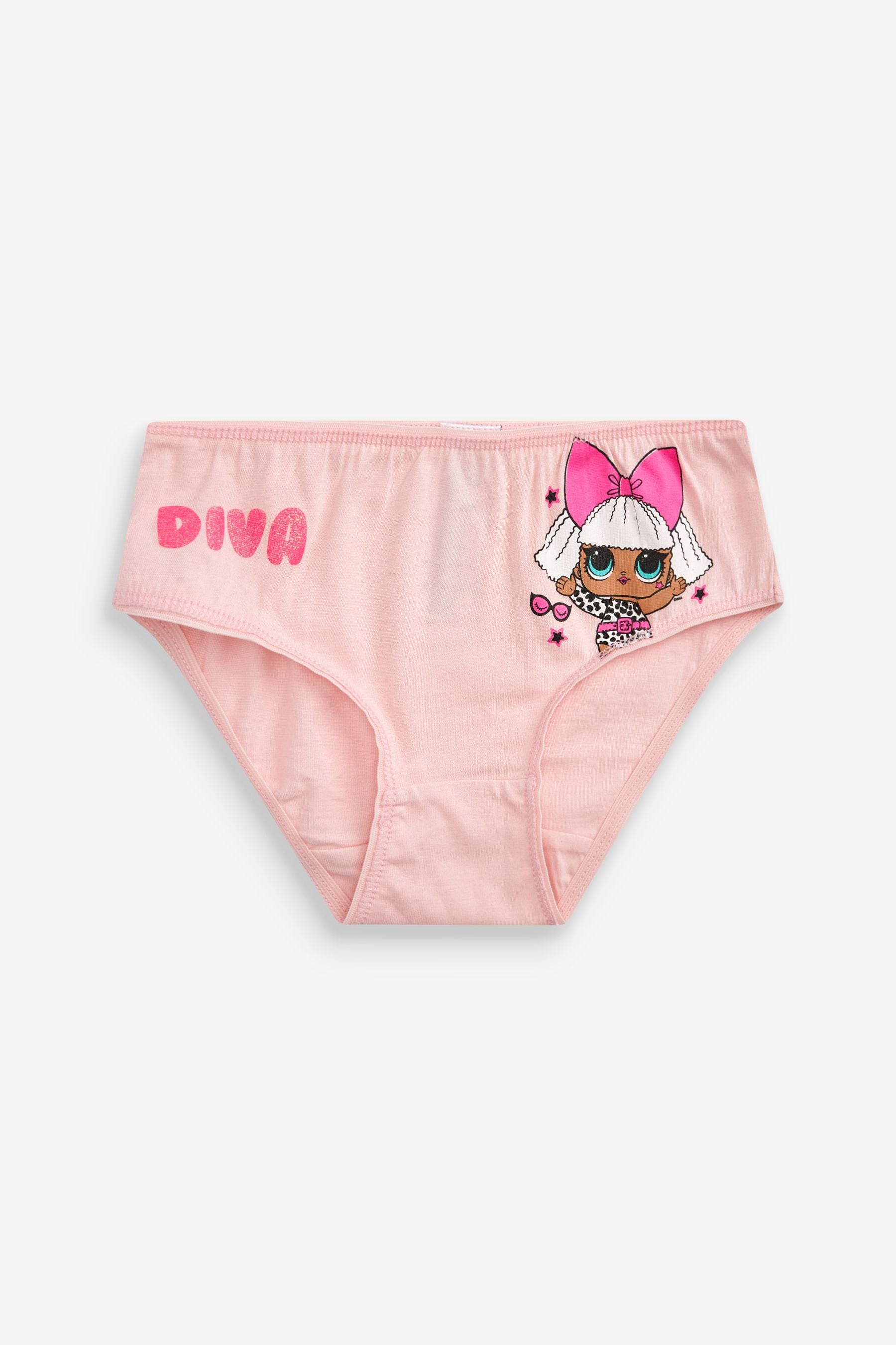 Pink/Green 5 Pack L.O.L Character Briefs (3-12yrs)