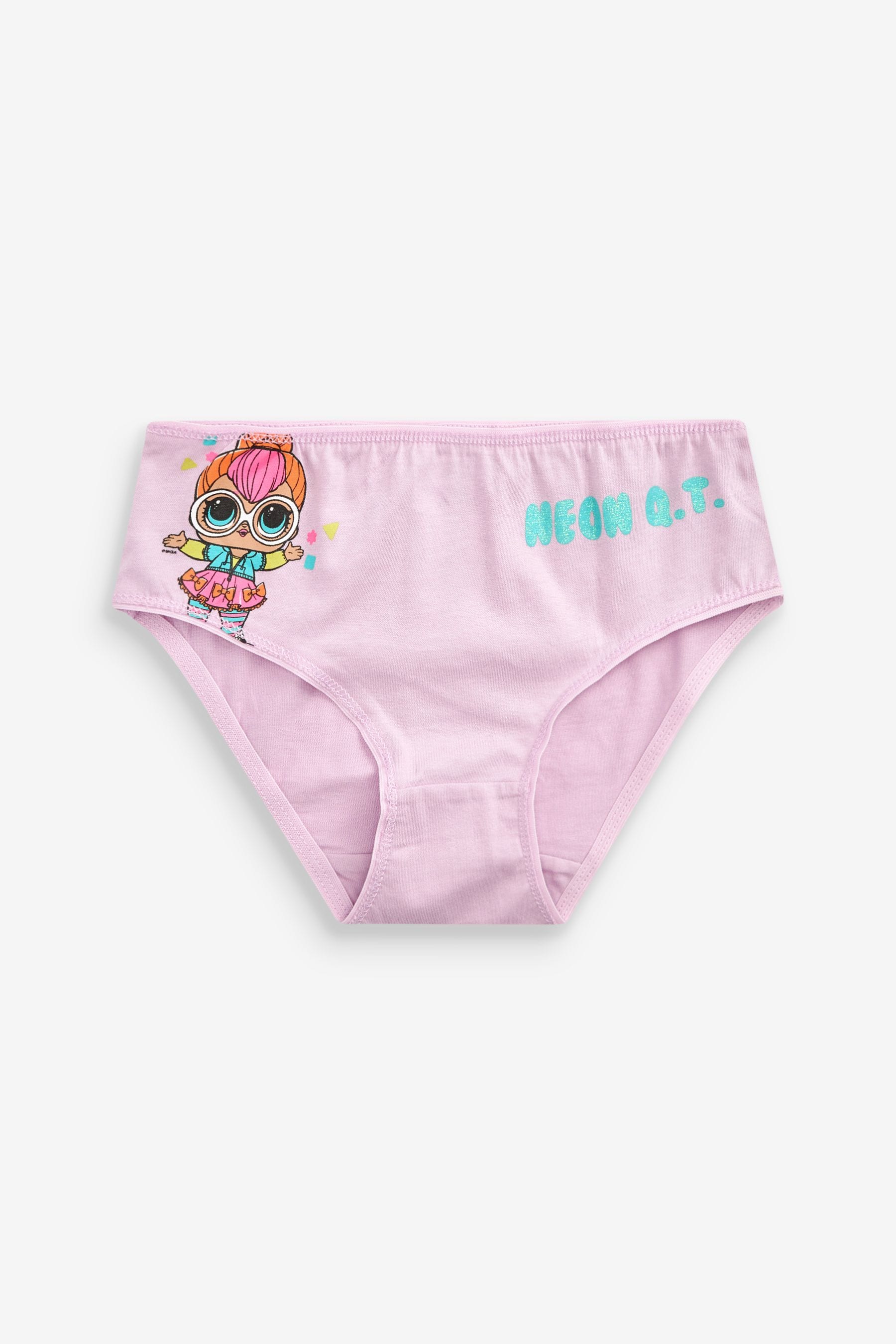 Pink/Green 5 Pack L.O.L Character Briefs (3-12yrs)