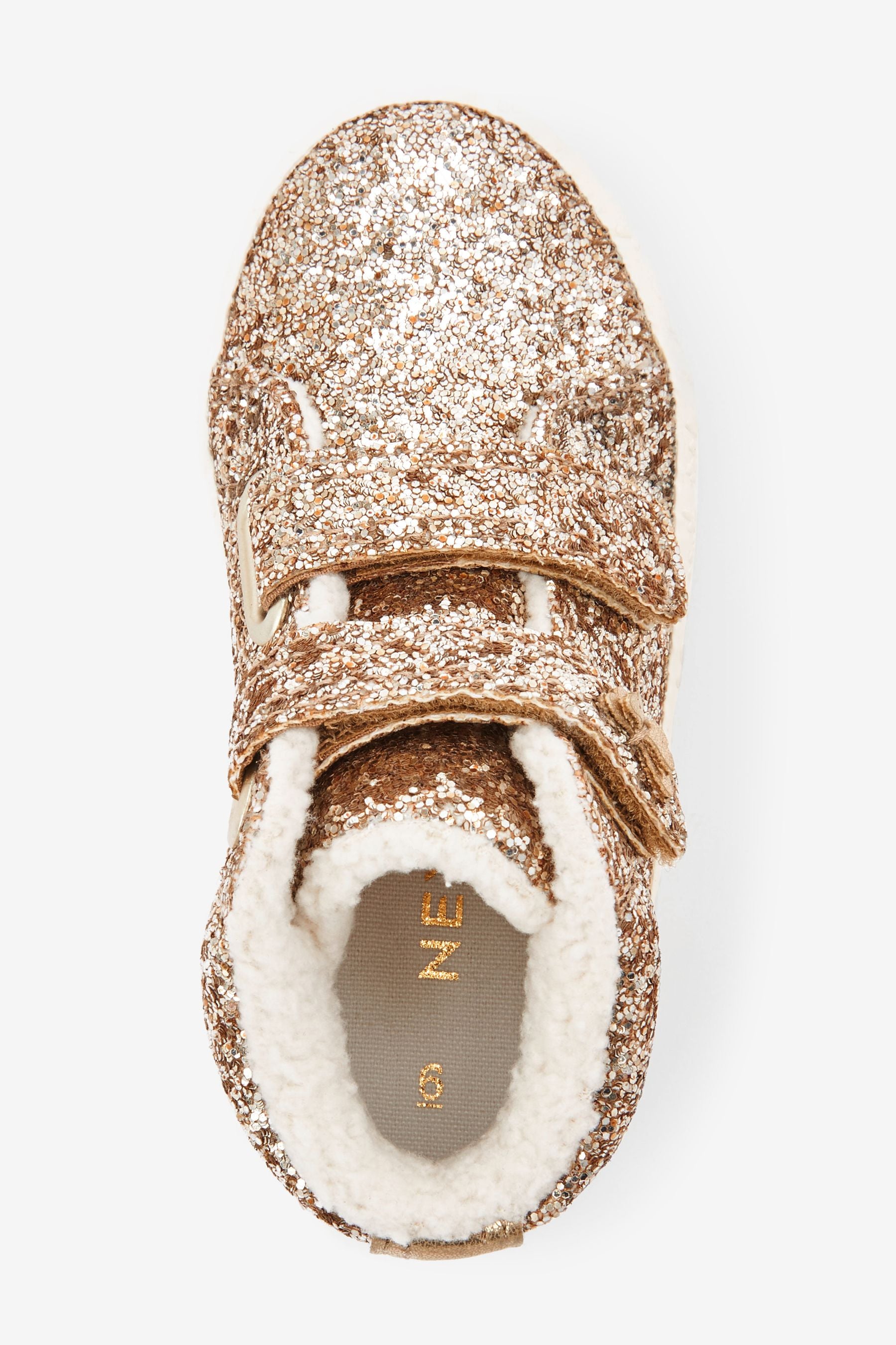 Gold Glitter High Top Trainers