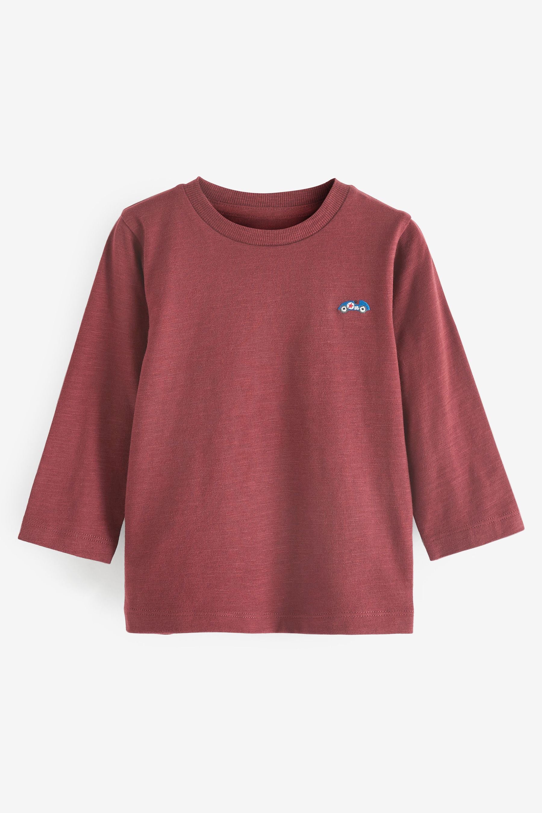 Dark Red Long Sleeve Plain T-Shirt (3mths-7yrs)