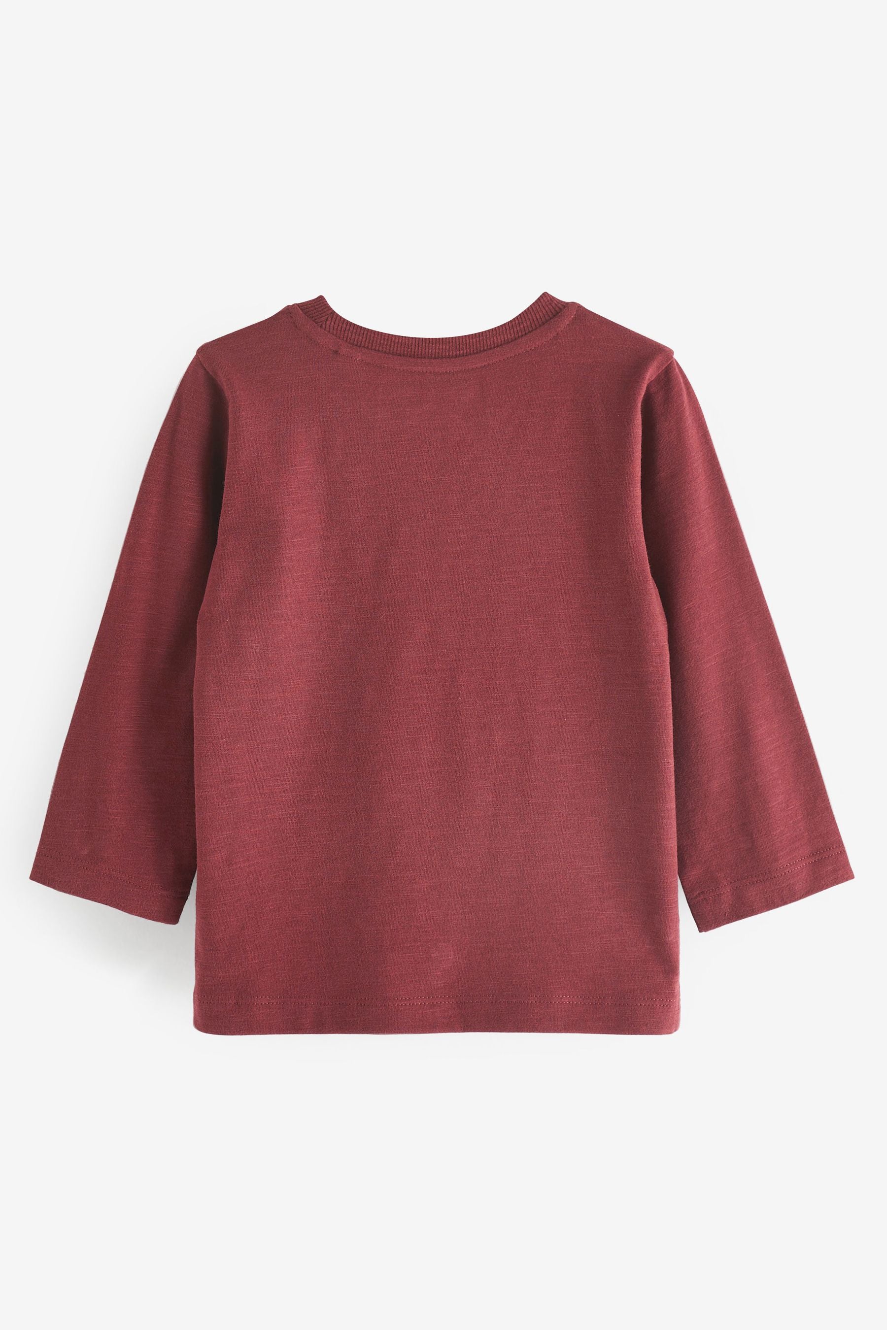 Dark Red Long Sleeve Plain T-Shirt (3mths-7yrs)