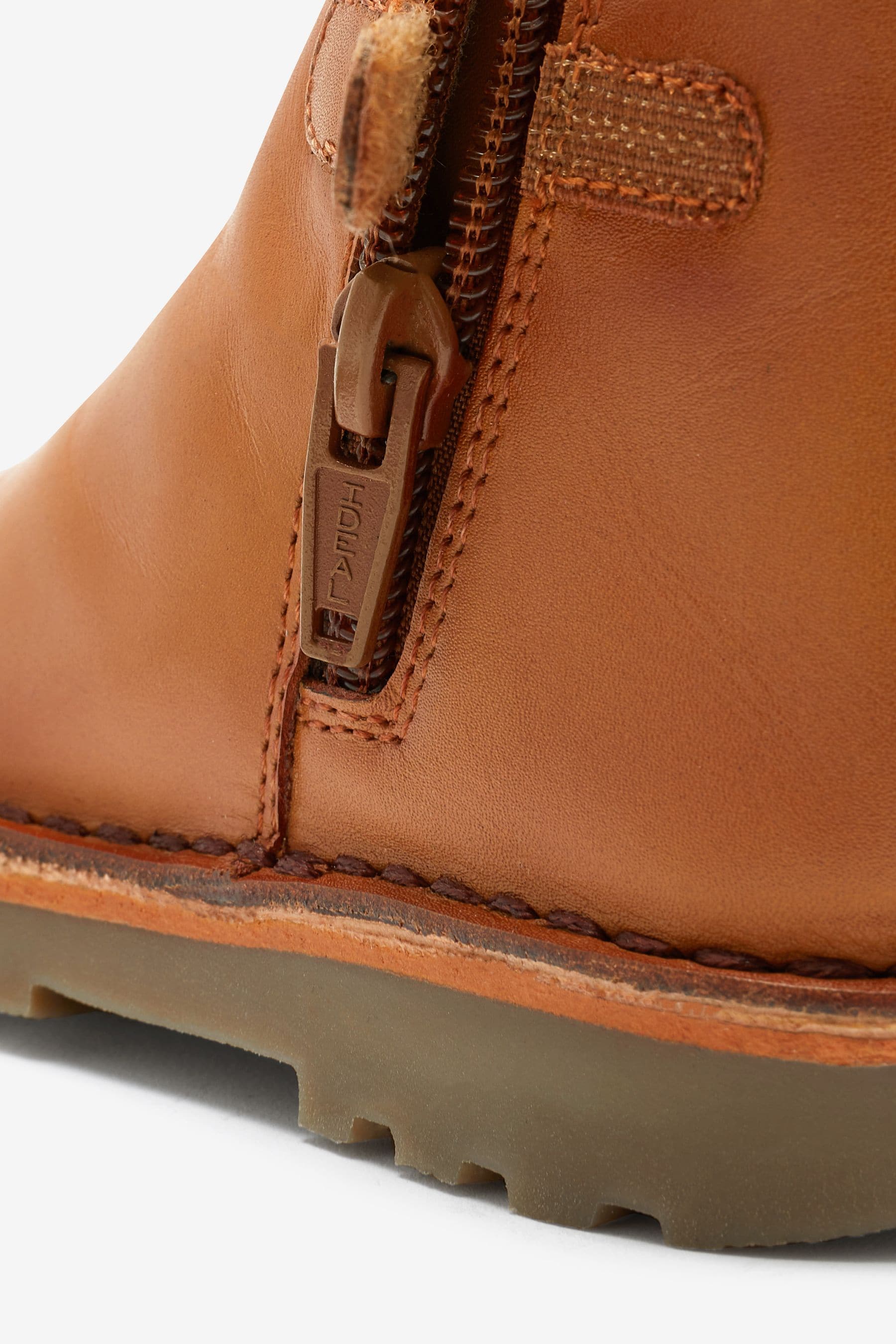 Tan Brown Warm Lined Leather Chelsea Boots