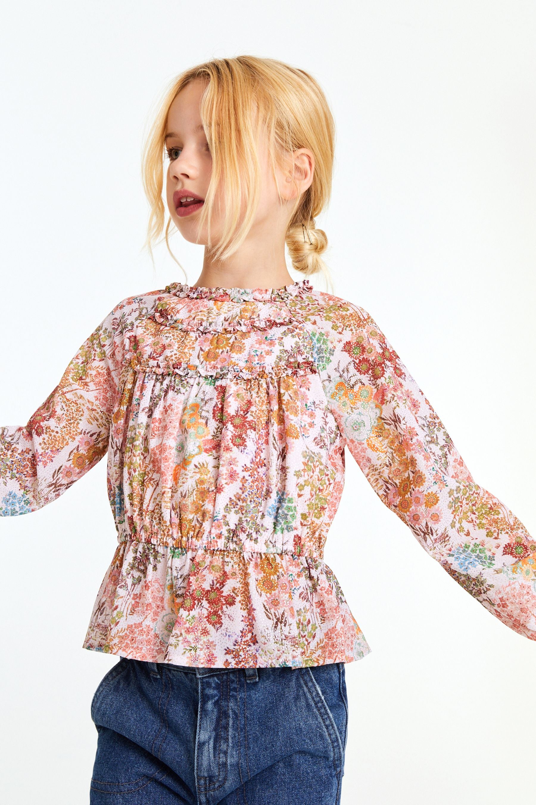 Cream Baker by Ted Baker Floral Crinkle Blouse