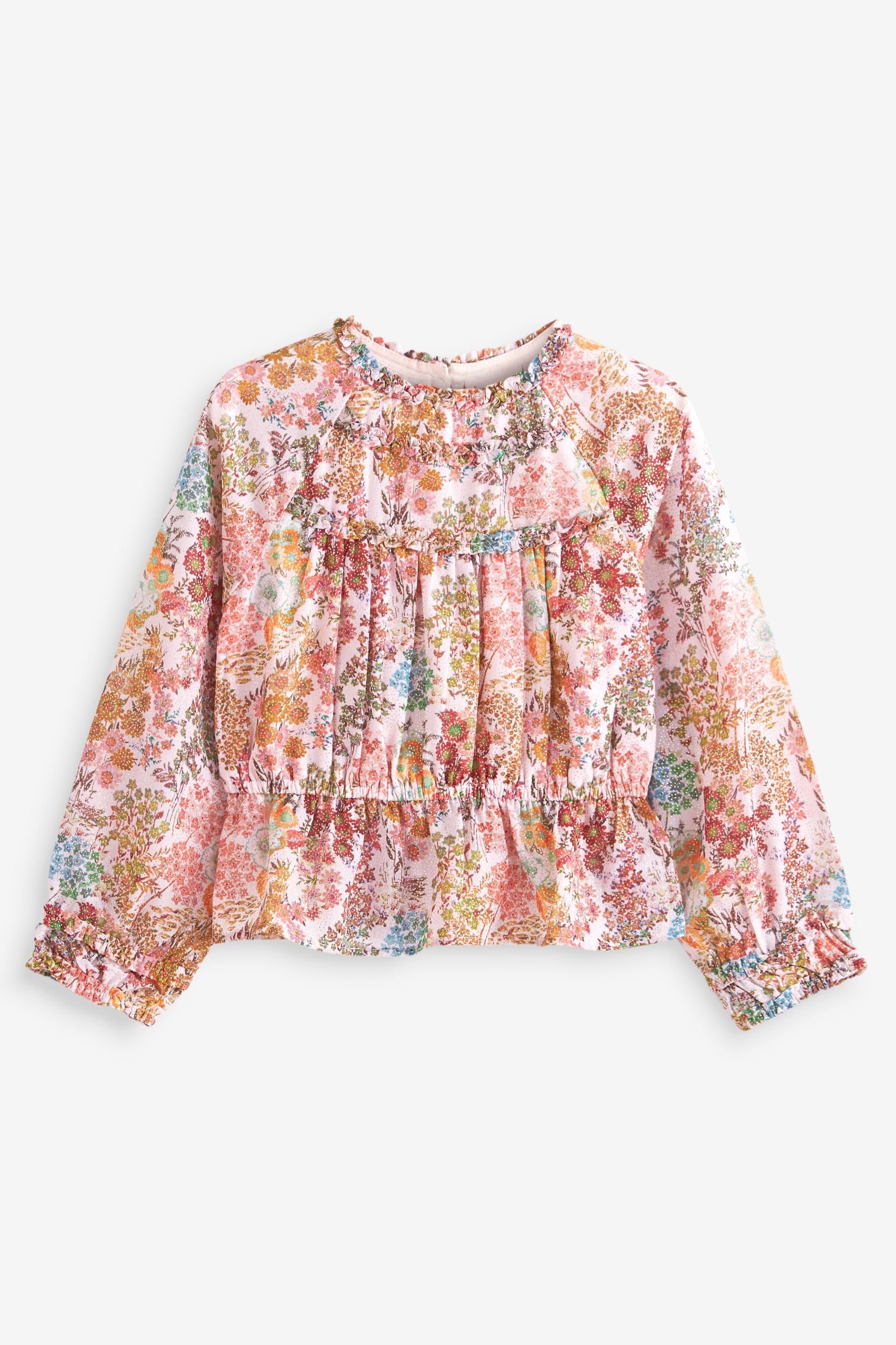 Cream Baker by Ted Baker Floral Crinkle Blouse