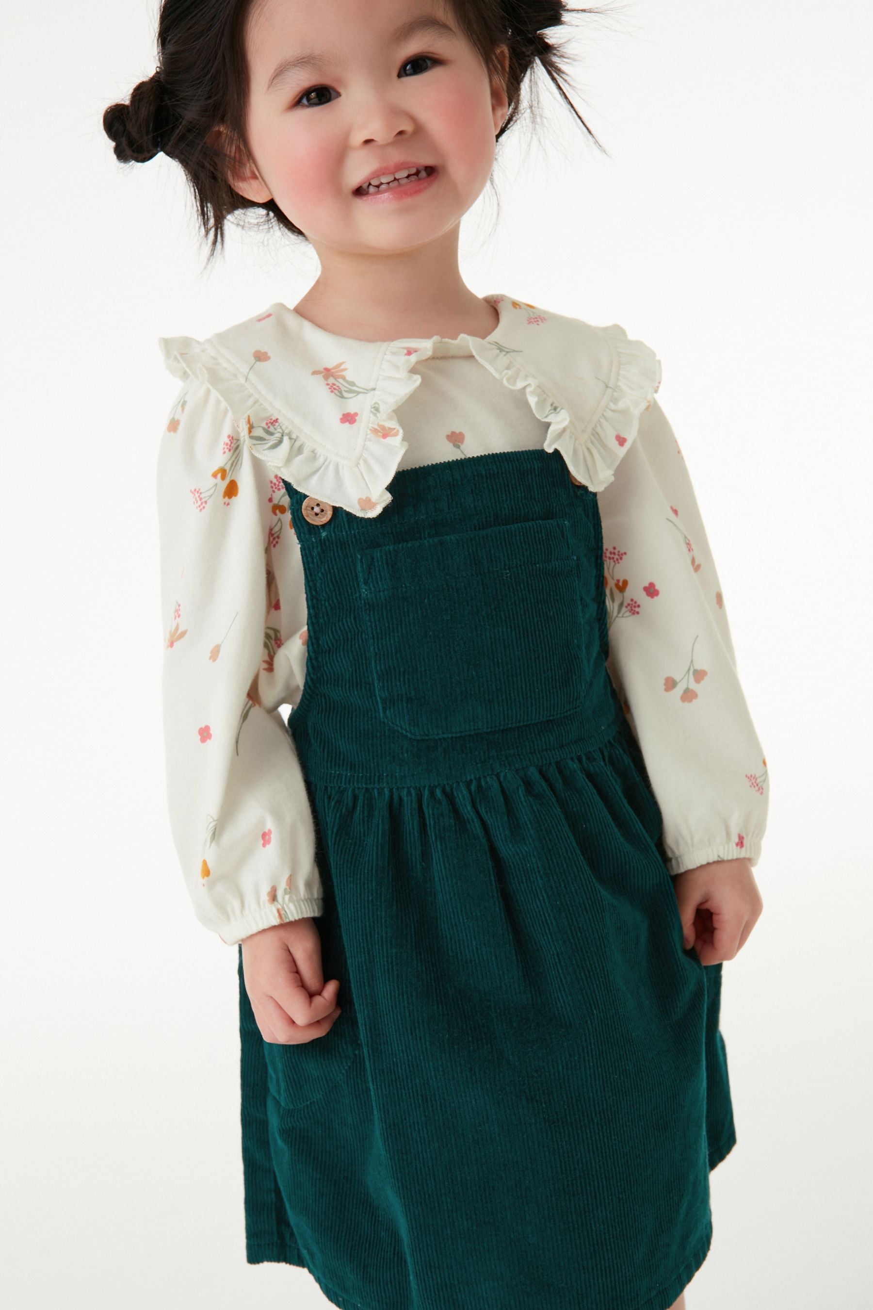 Teal Green Cord Pinafore (3mths-8yrs)