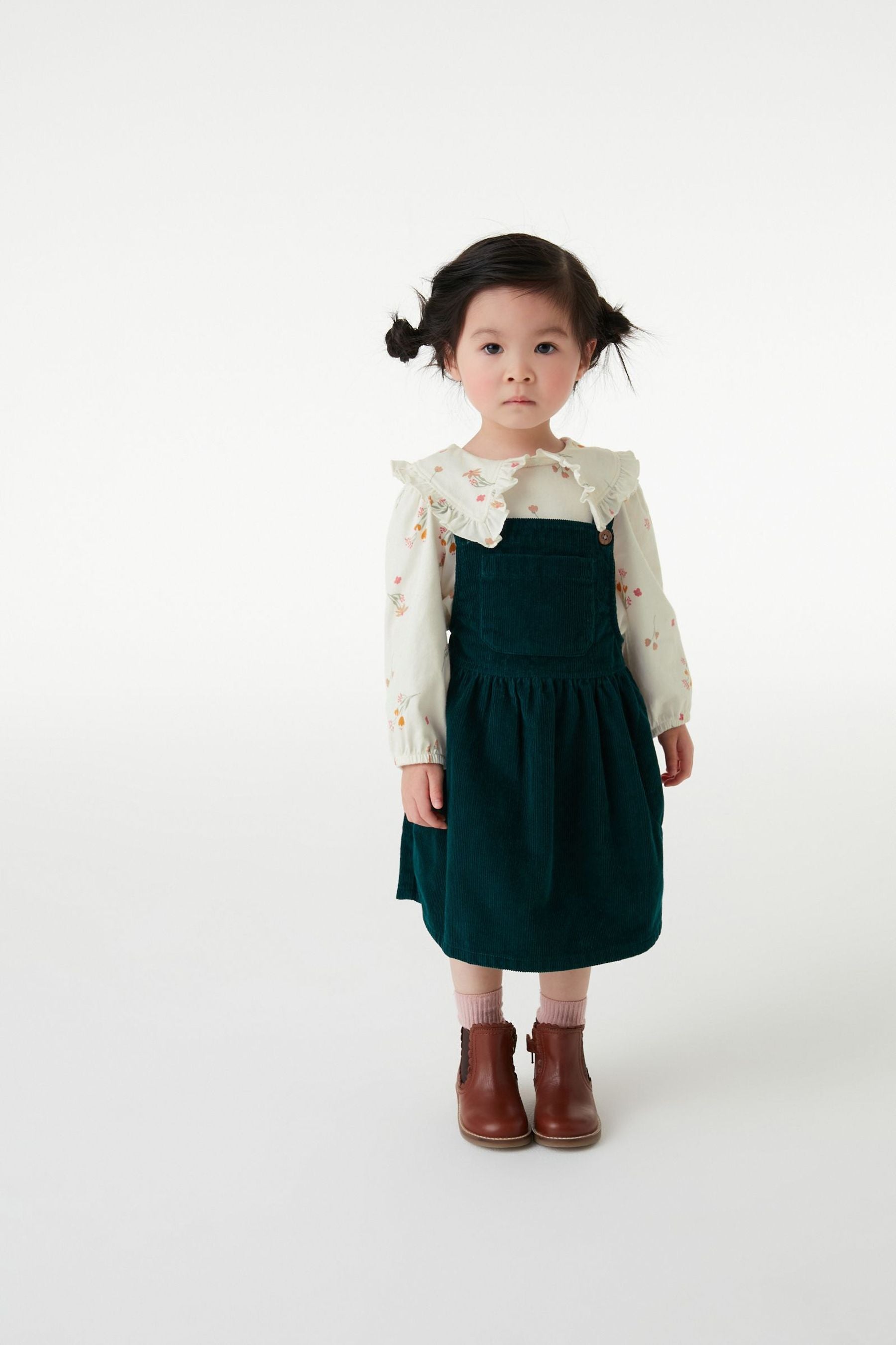 Teal Green Cord Pinafore (3mths-8yrs)