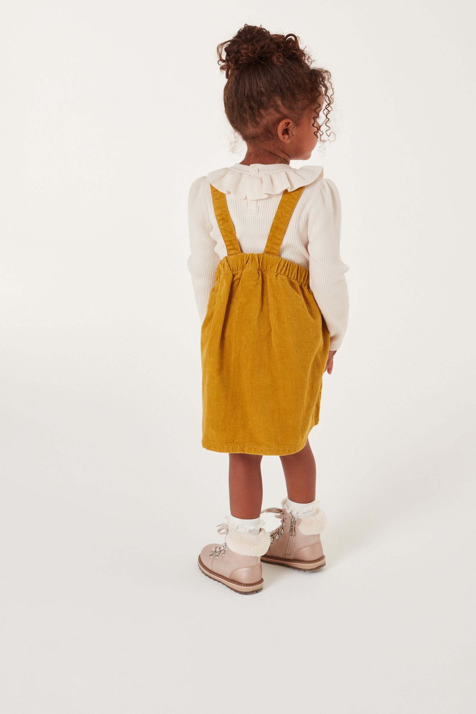 Ochre Yellow Cord Pinafore (3mths-8yrs)