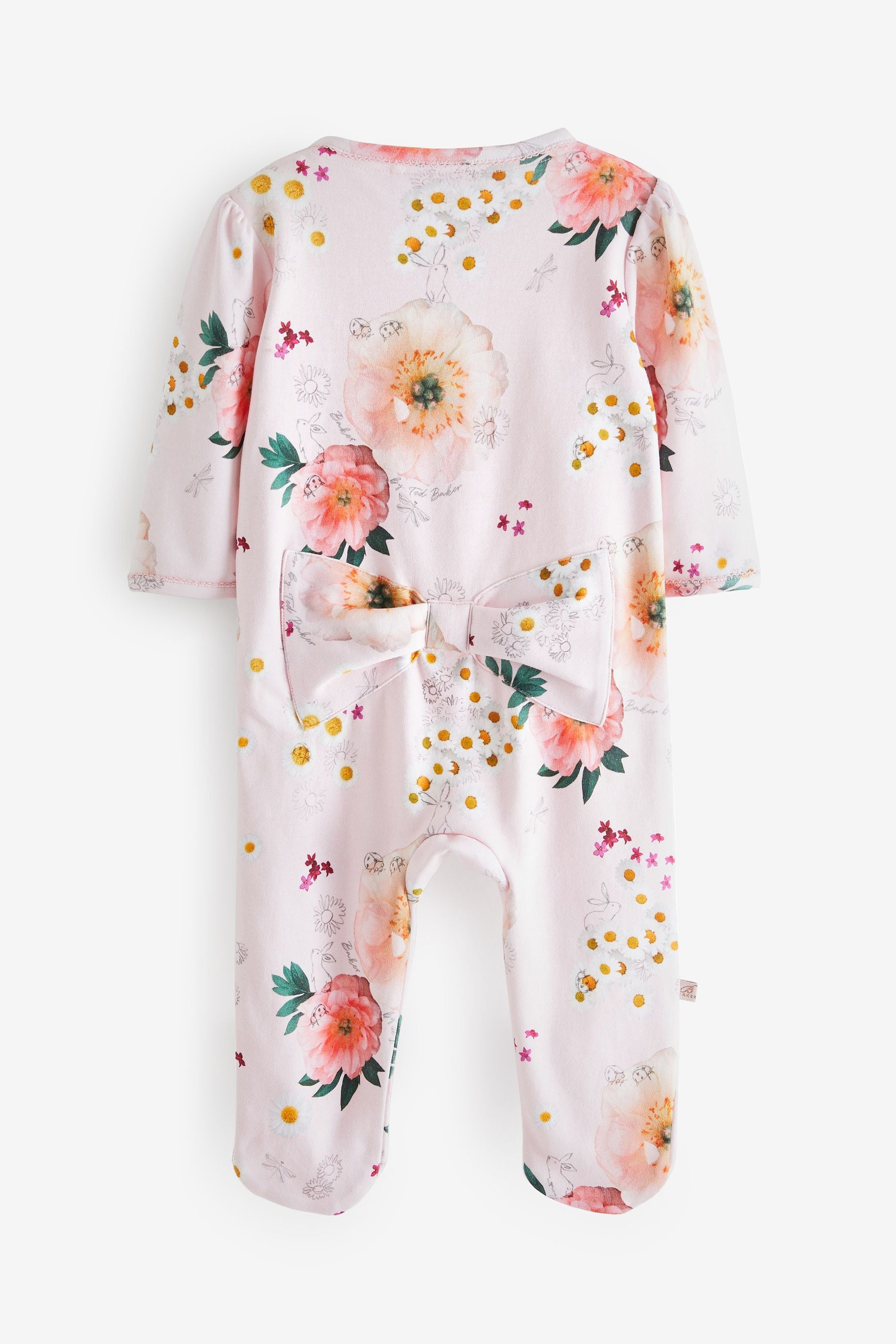 Pink Baker by Ted Baker Pink Floral Sleepsuit And Headband Set