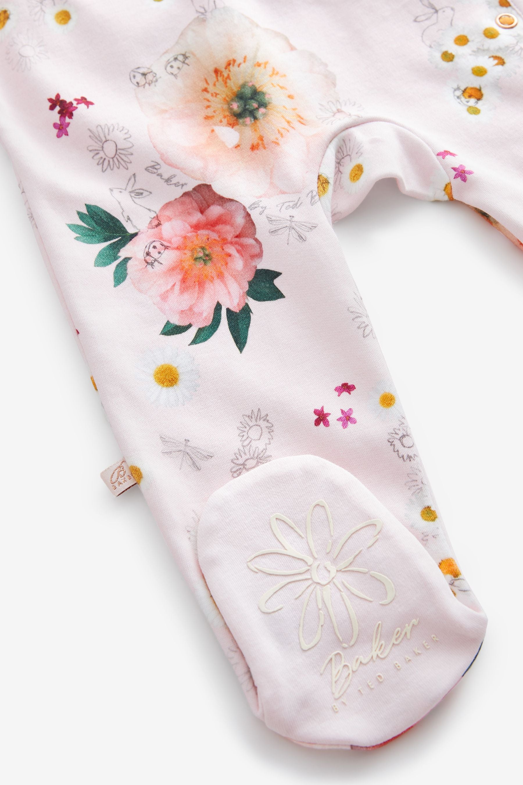 Pink Baker by Ted Baker Pink Floral Sleepsuit And Headband Set