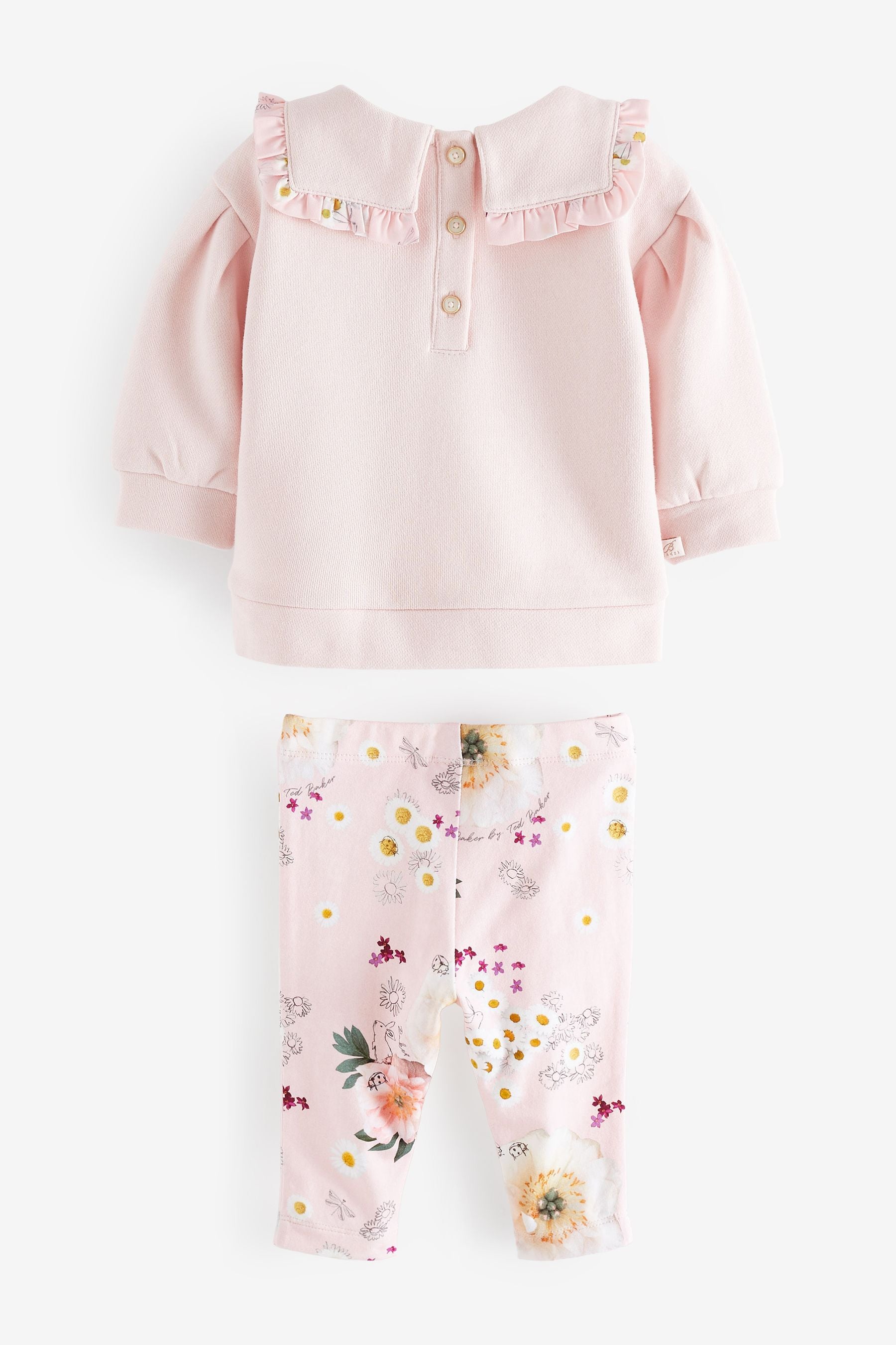 Pink Baker by Ted Baker Pink Collared Sweater And Leggings Set