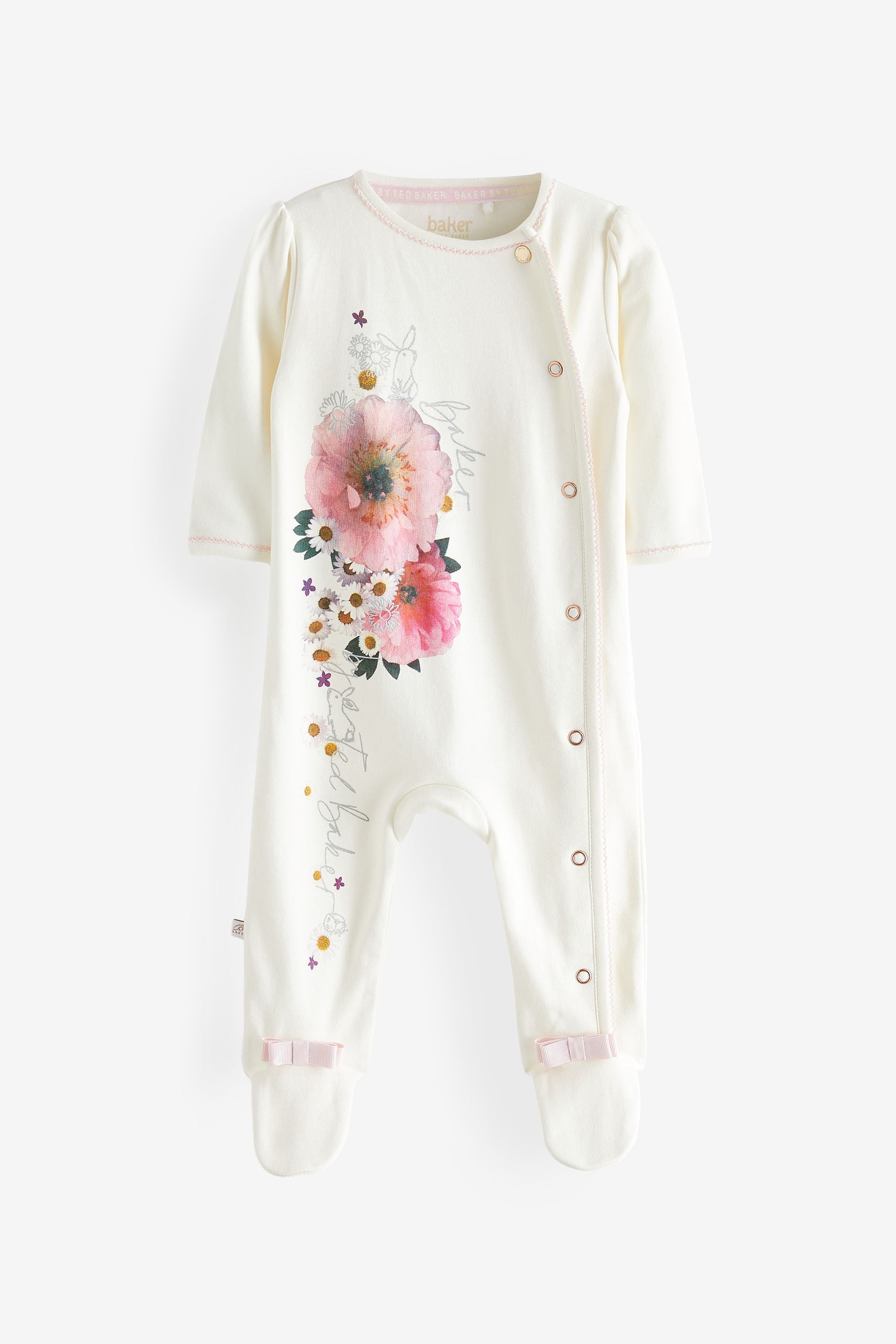 Baker by Ted Baker White Graphic Sleepsuit And Headband Set