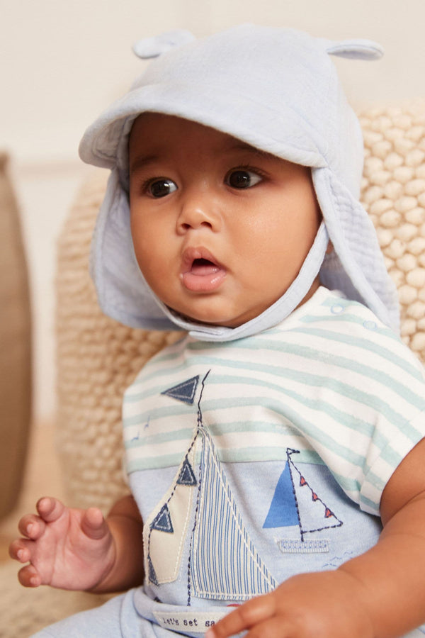 Blue Summer Baby Legionnaire Hat (0mths-2yrs)