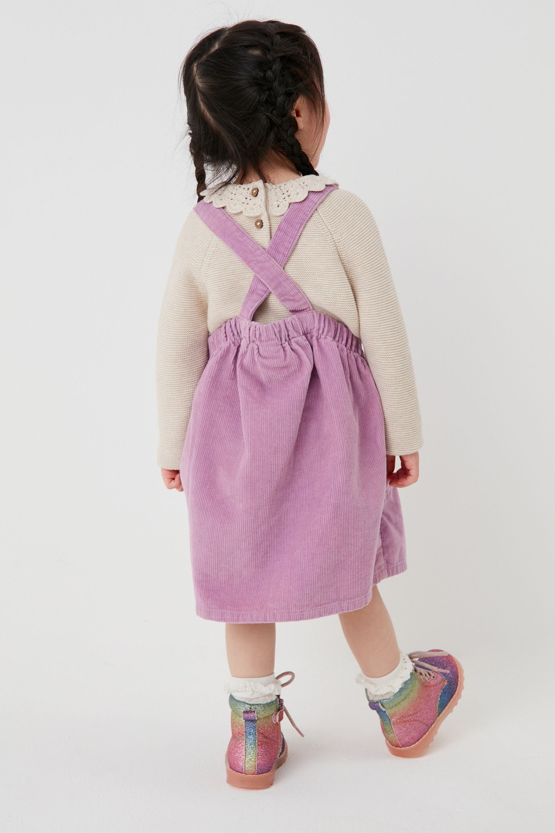 Lilac Purple Cord Pinafore (3mths-8yrs)