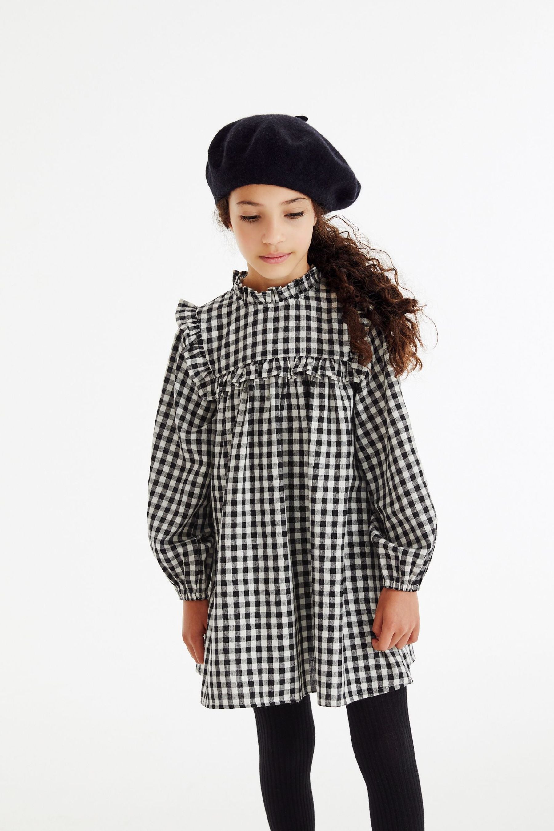 Black/White Next Check Dress (3-16yrs)