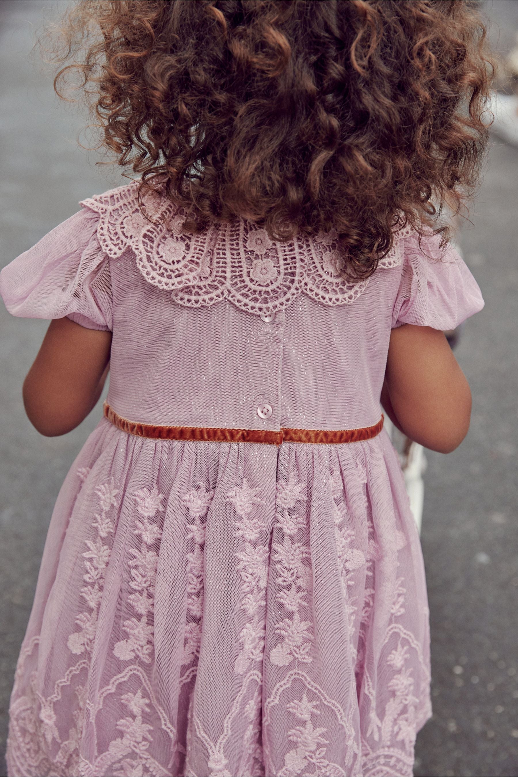 Lilac Purple Embroidered Tulle Dress (3mths-8yrs)