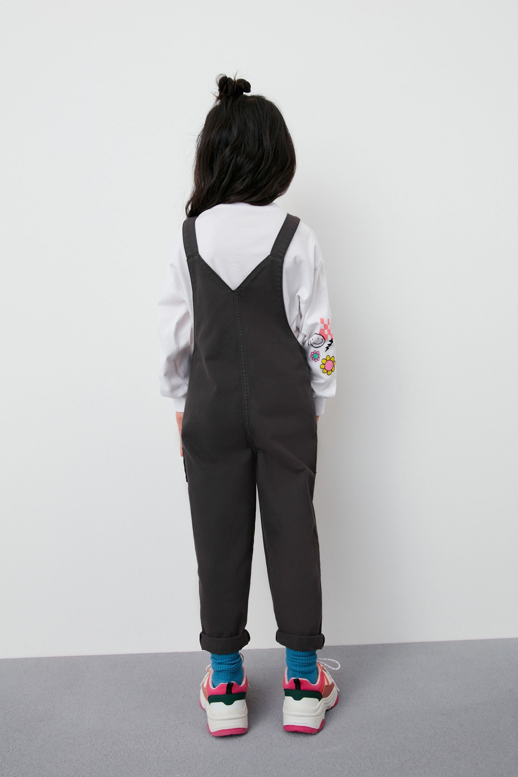 Washed Black Relaxed Dungarees (3-16yrs)