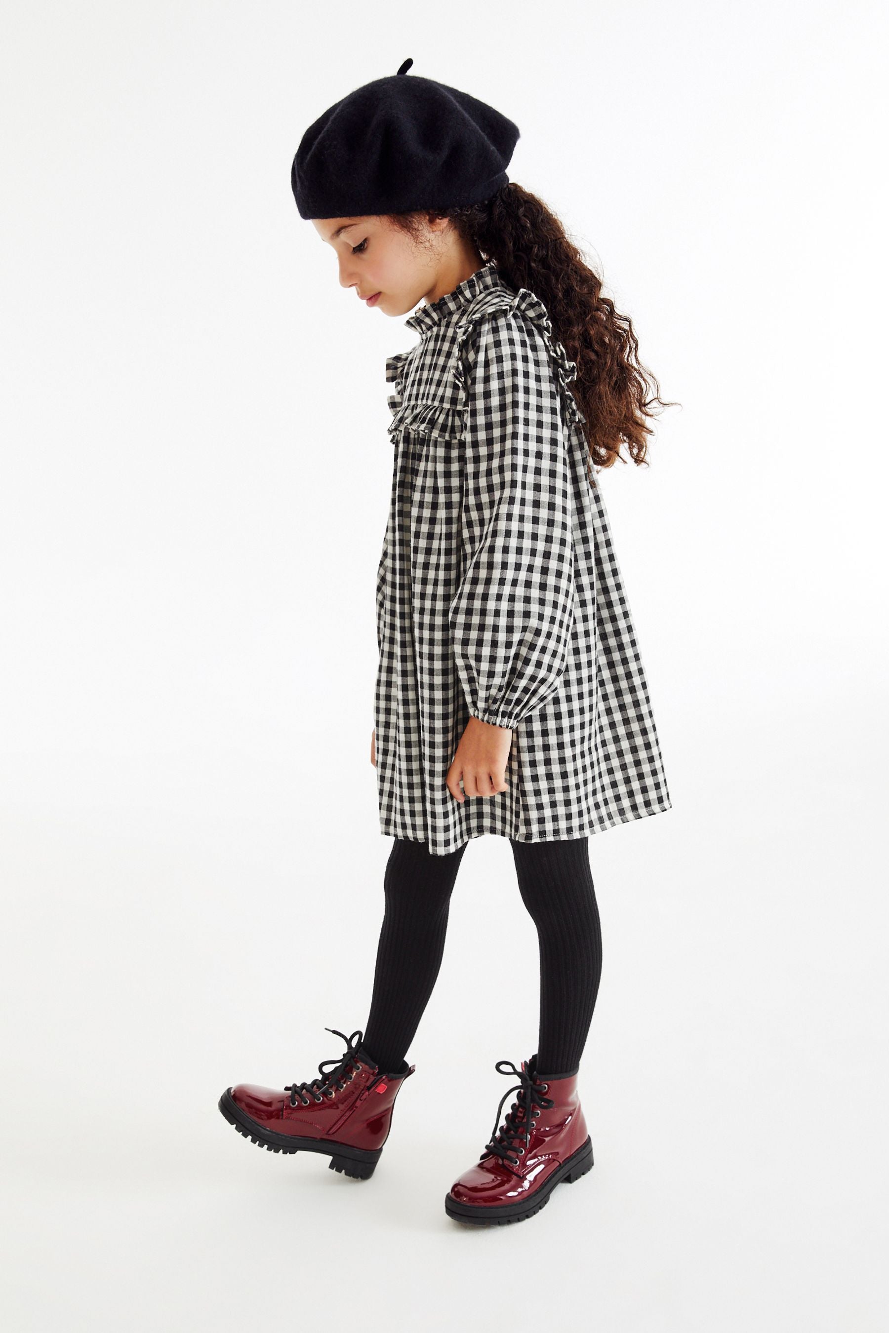 Black/White Next Check Dress (3-16yrs)