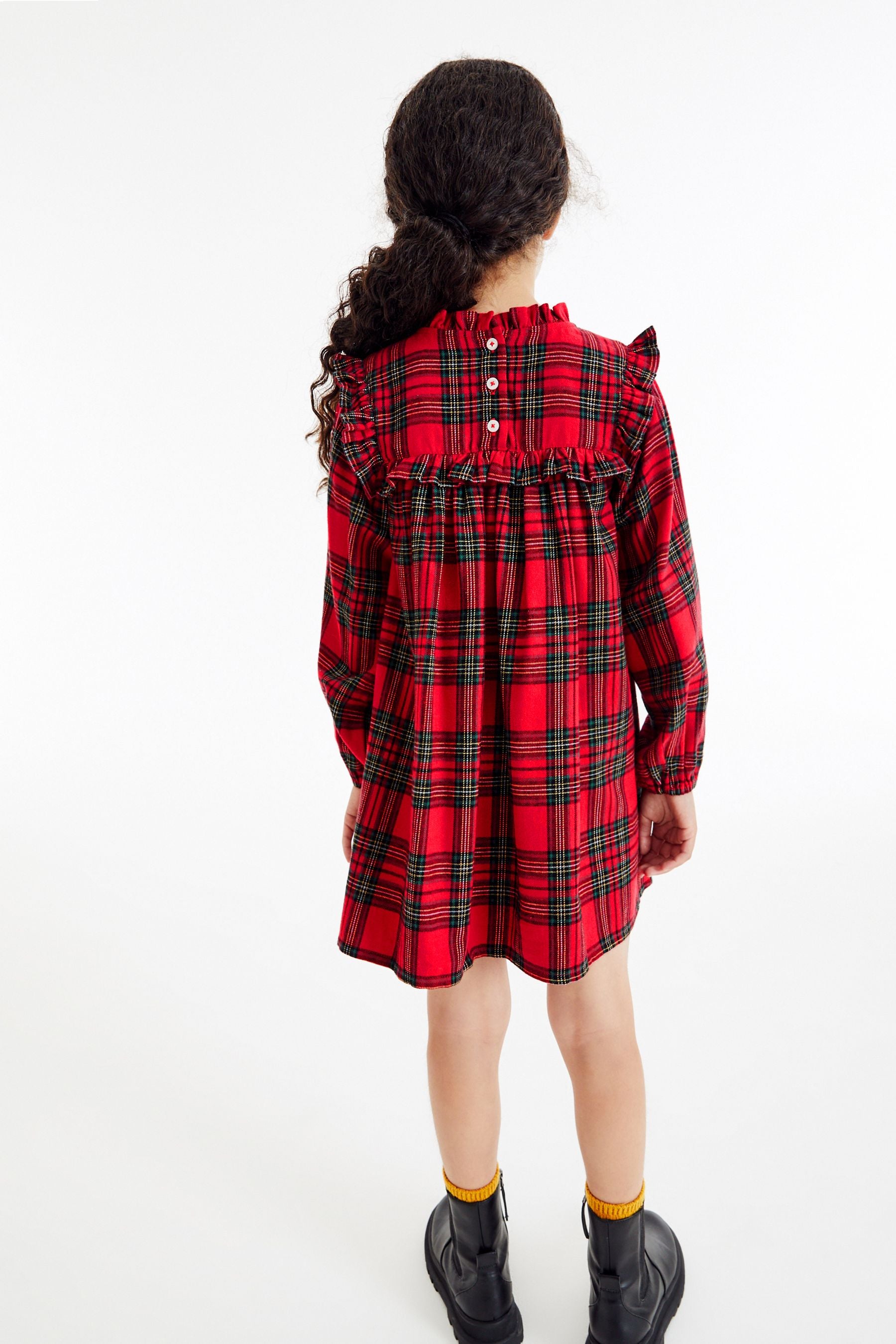 Red Next Check Dress (3-16yrs)