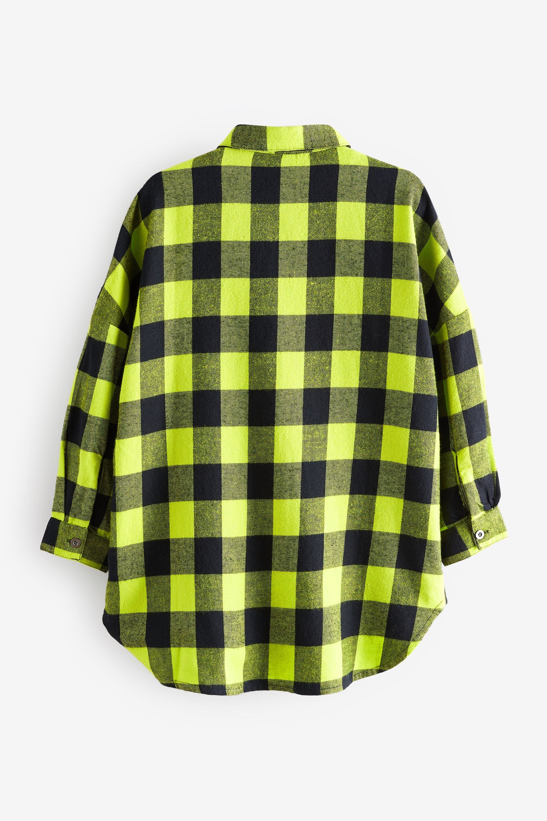 Lime Green Check Oversized Shirt (3-16yrs)