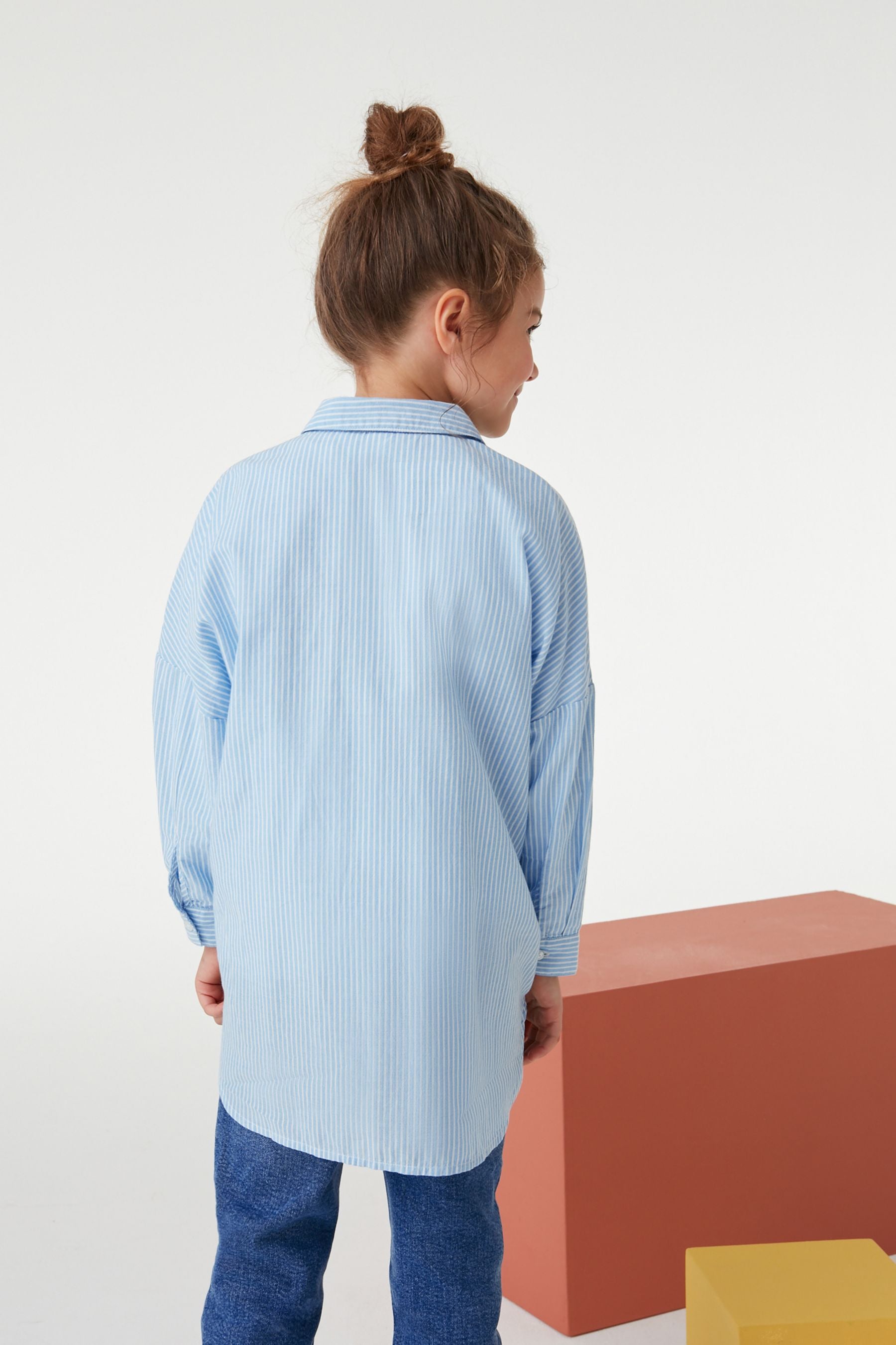 Blue Stripe Oversized Shirt (3-16yrs)