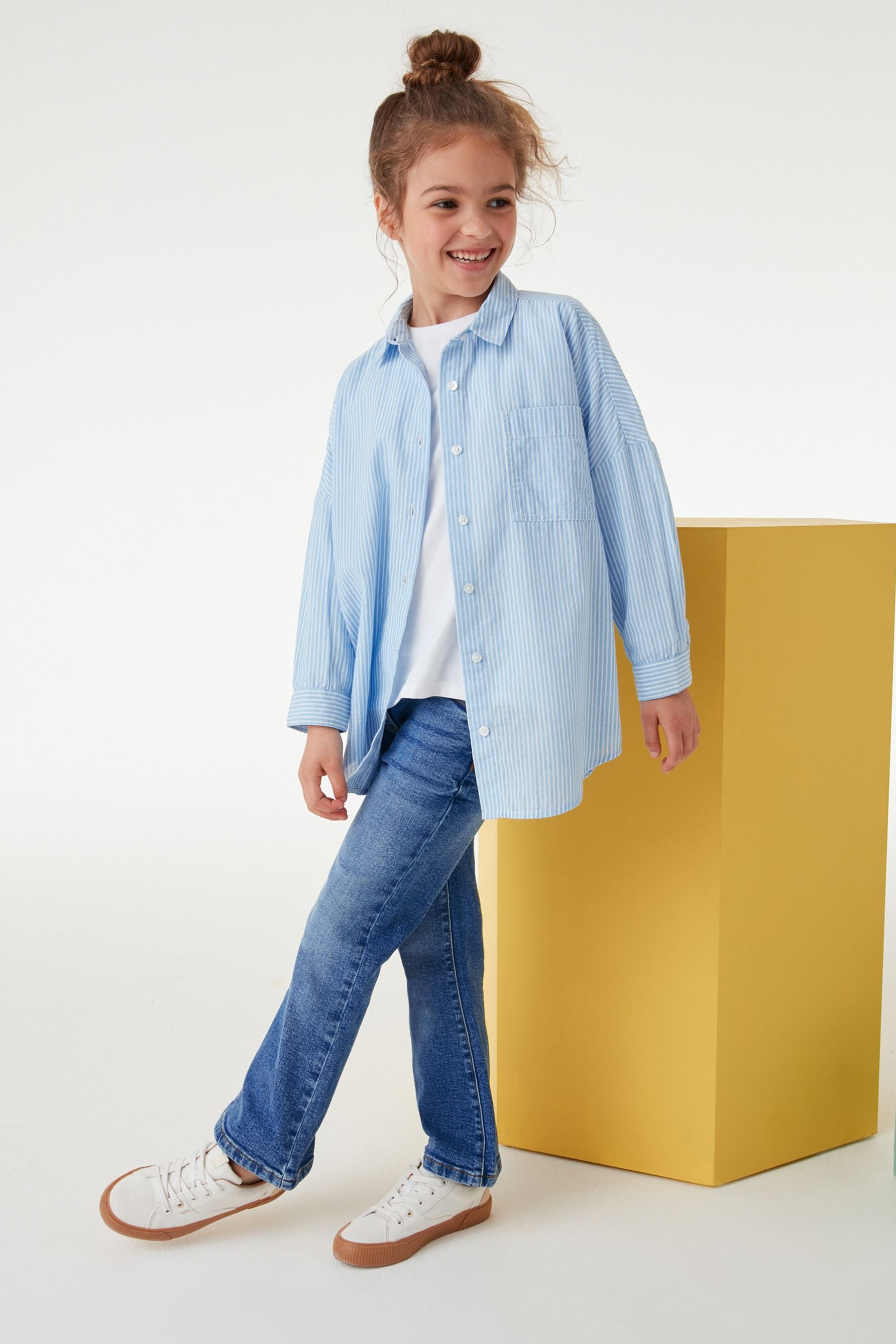 Blue Stripe Oversized Shirt (3-16yrs)