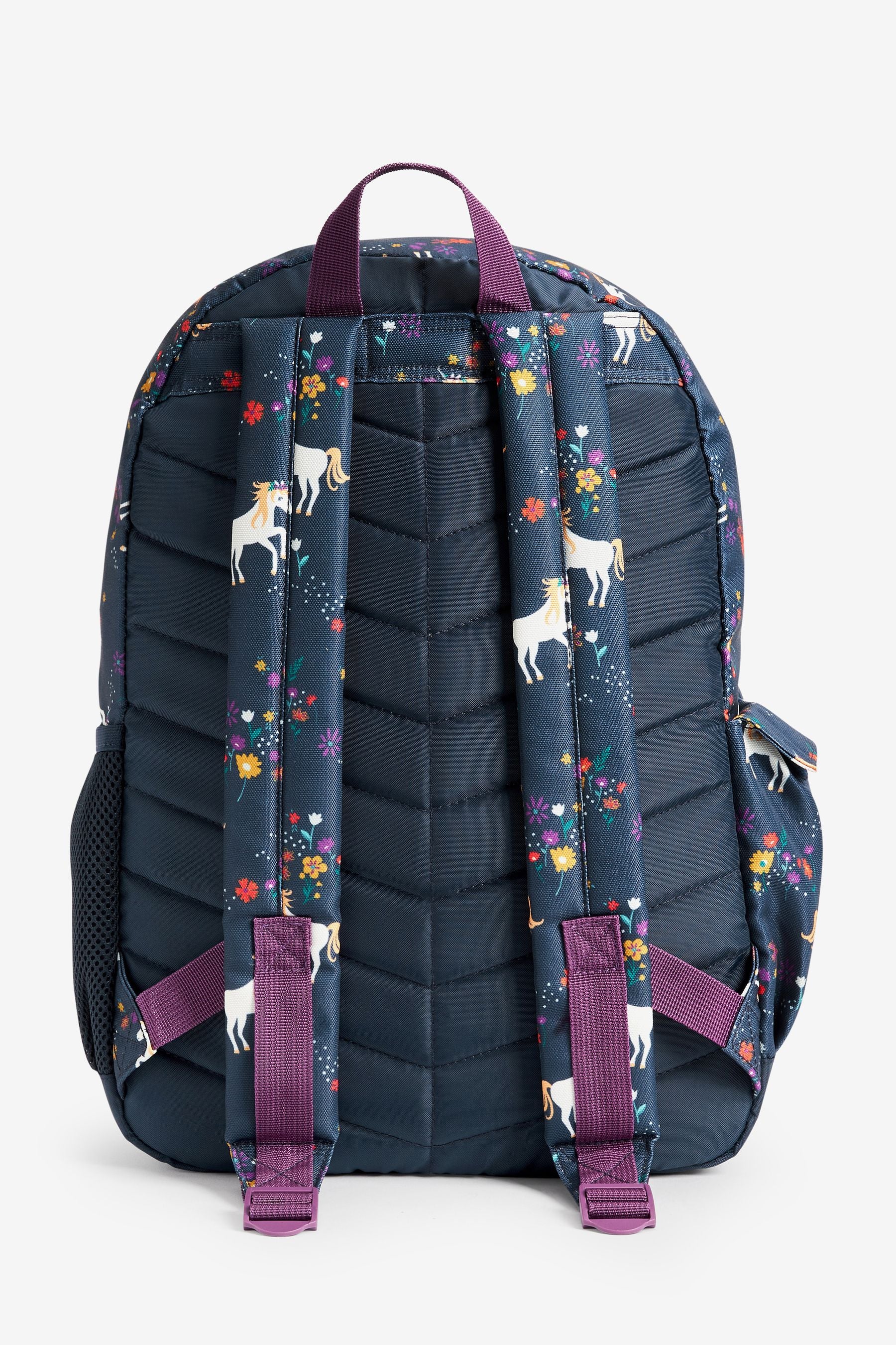 Navy Blue Unicorn Rucksack