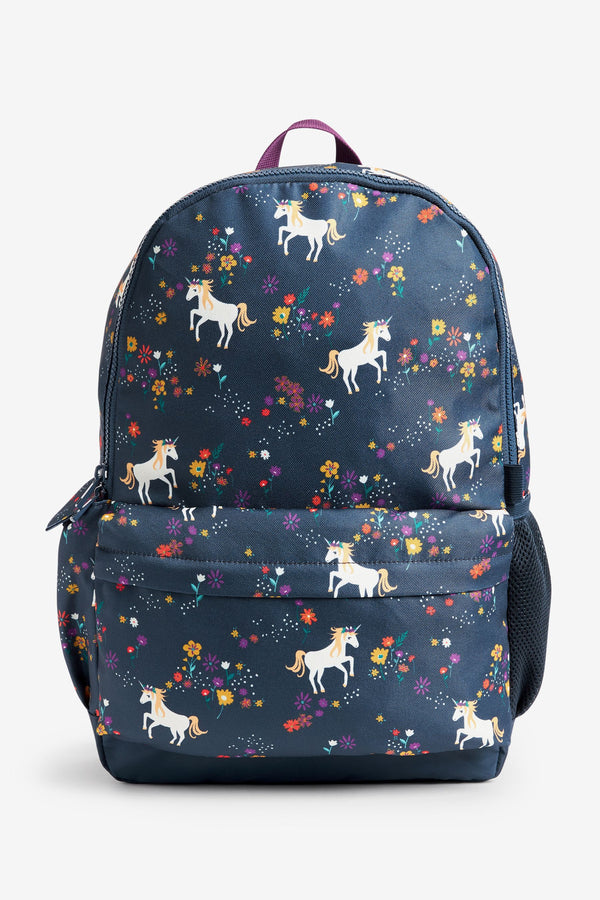 Navy Blue Unicorn Rucksack