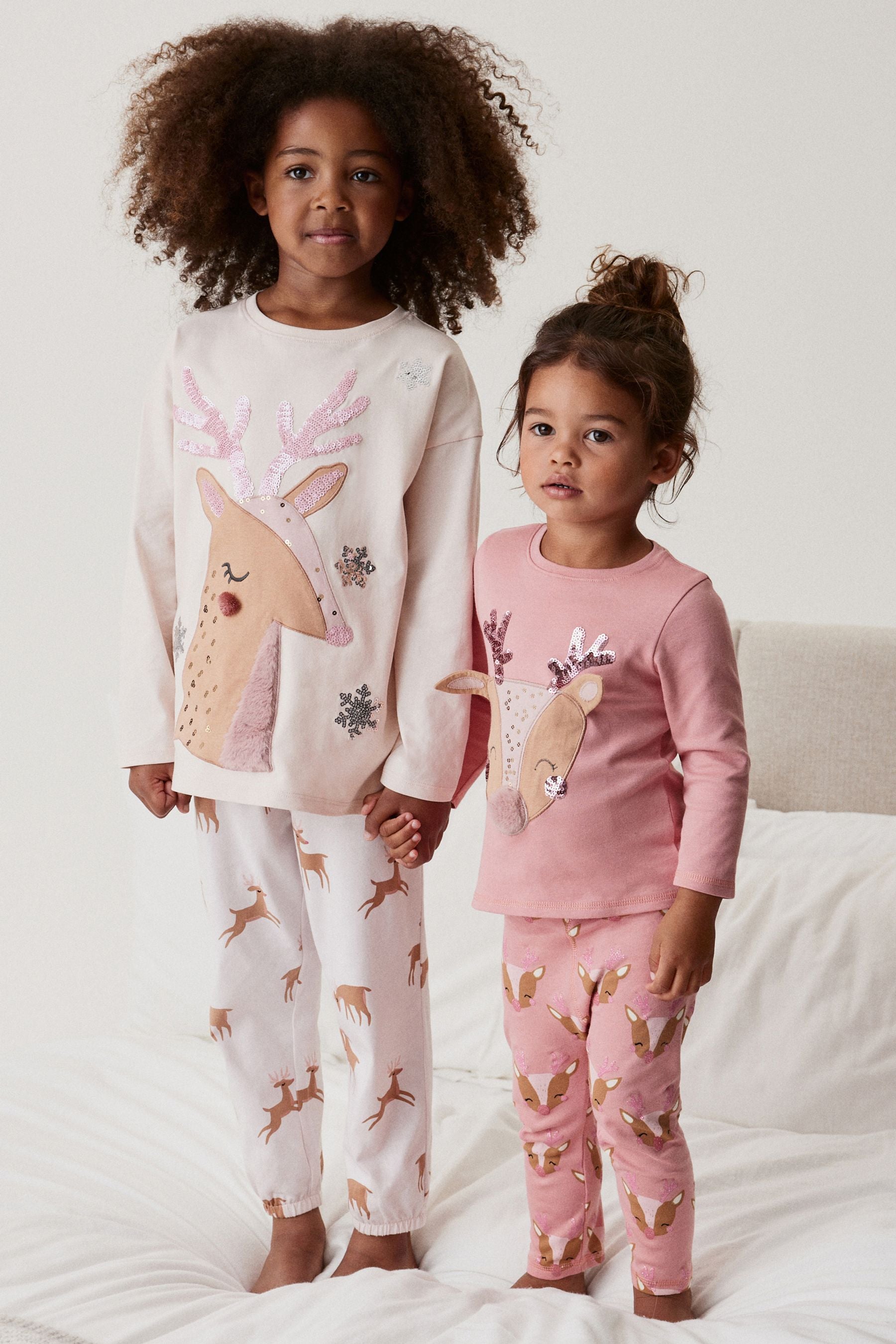 Pink Reindeer Christmas Pyjamas (3-16yrs)