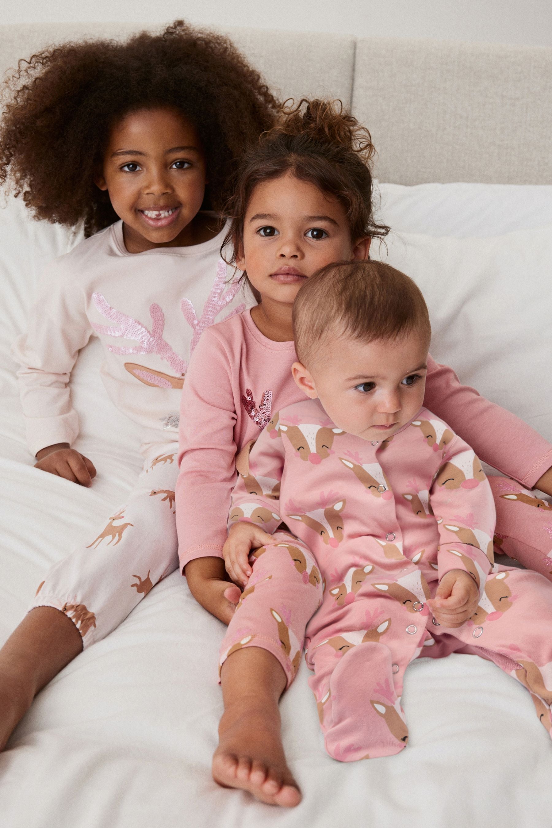 Pink Reindeer Christmas Pyjamas (3-16yrs)