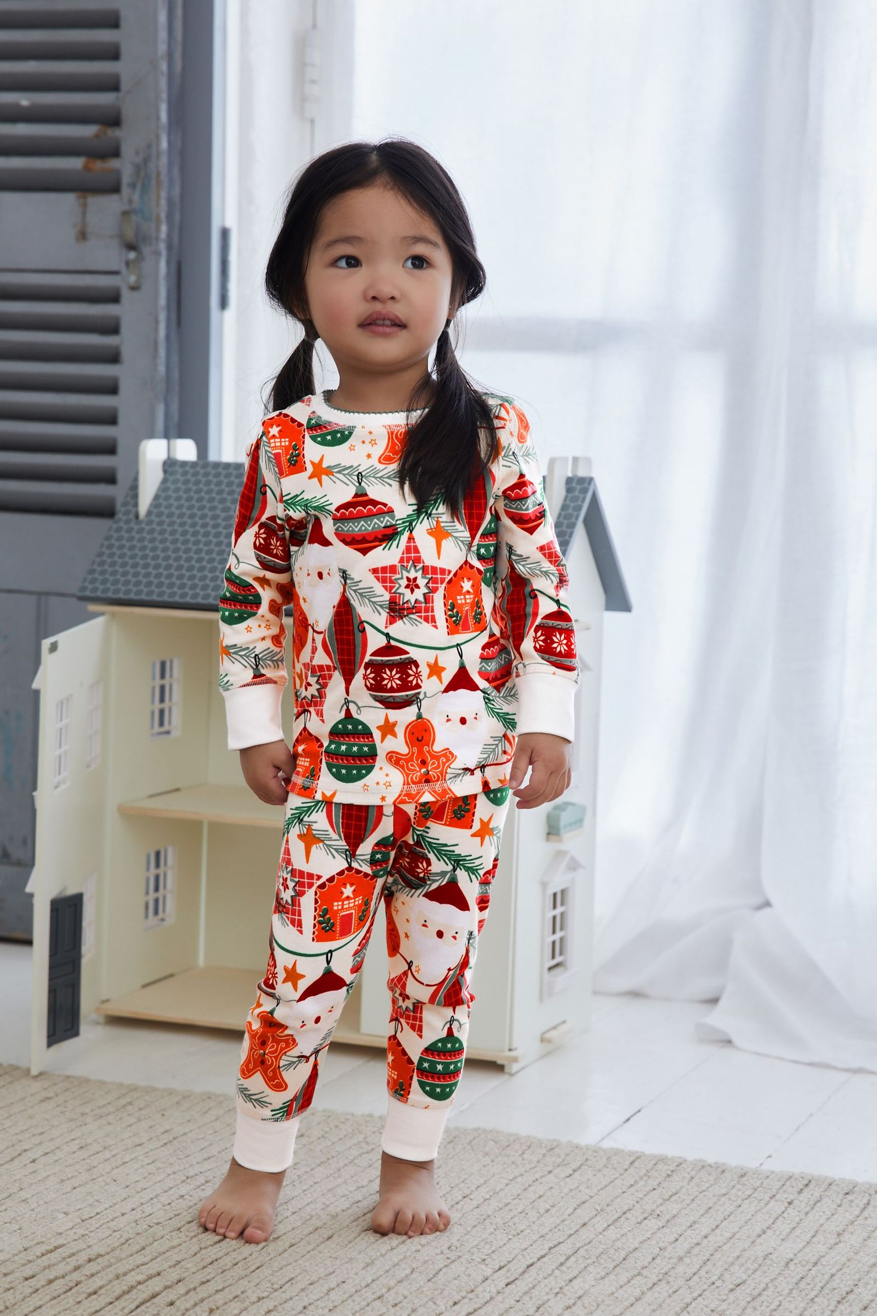 Ecru White Gingerbread Christmas Pyjamas (9mths-12yrs)