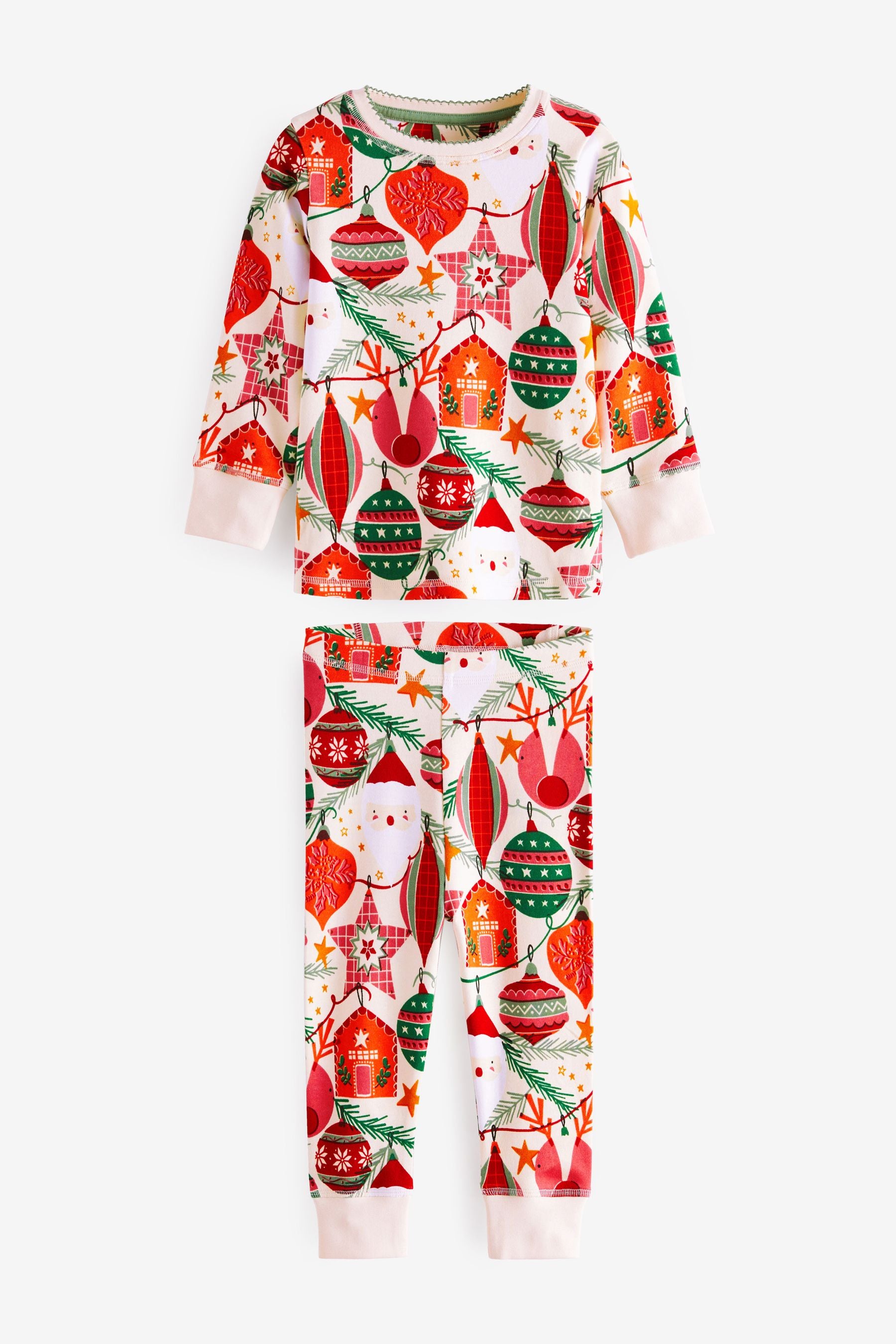 Ecru White Gingerbread Christmas Pyjamas (9mths-12yrs)