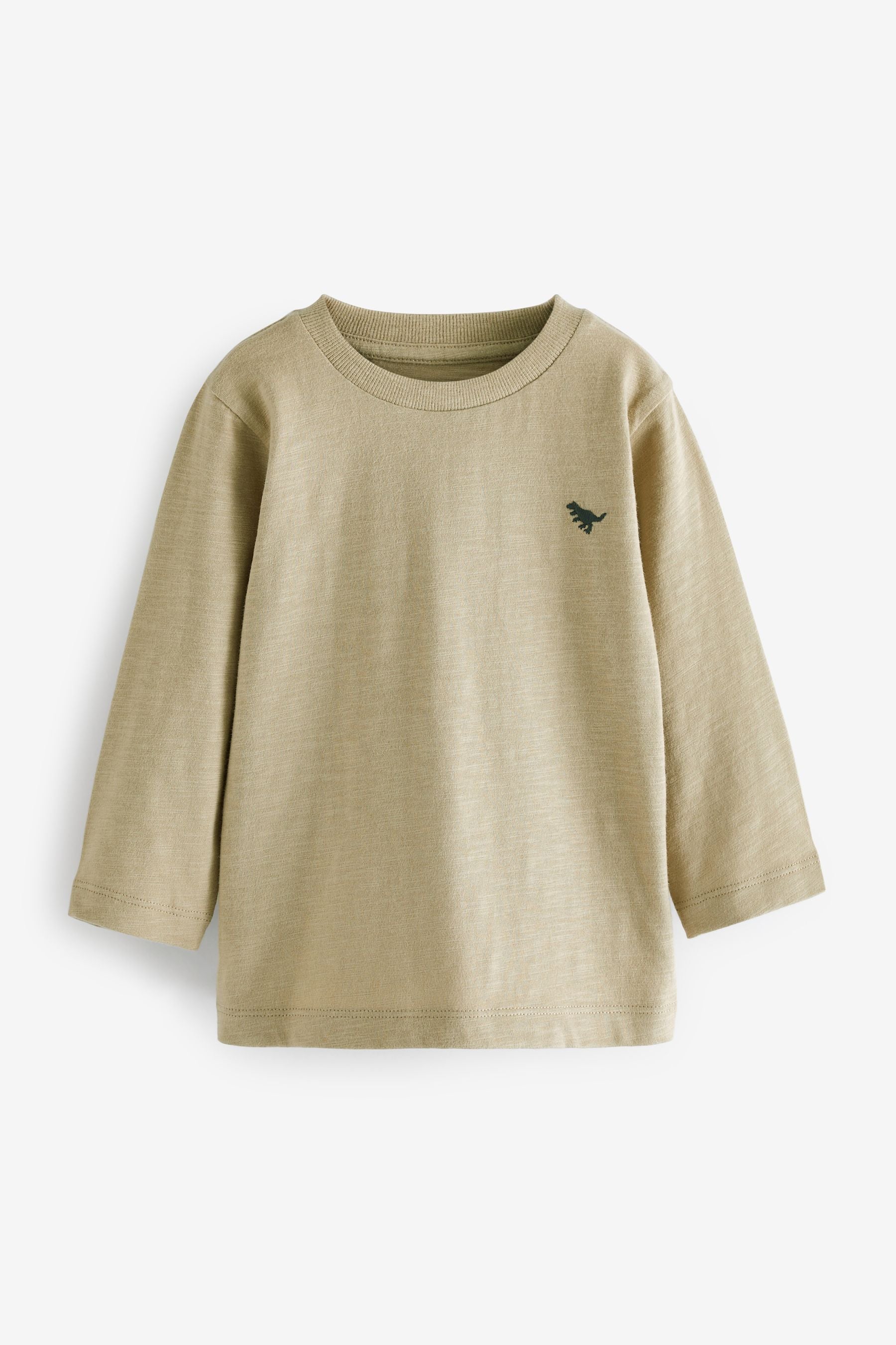 Stone Natural Long Sleeve Plain T-Shirt (3mths-7yrs)