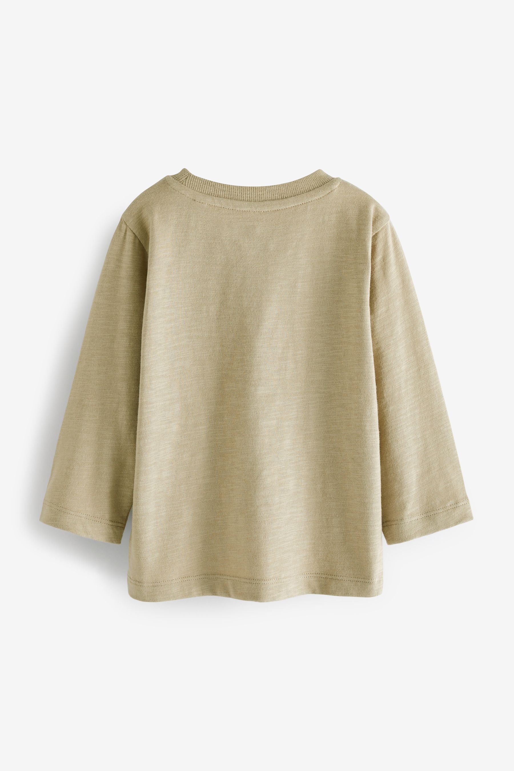 Stone Natural Long Sleeve Plain T-Shirt (3mths-7yrs)