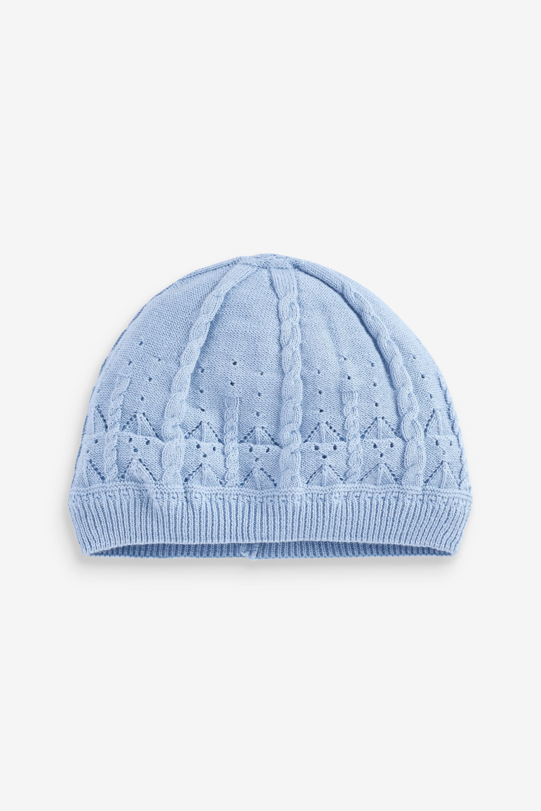 Blue Knitted Baby Hat (0mths-2yrs)