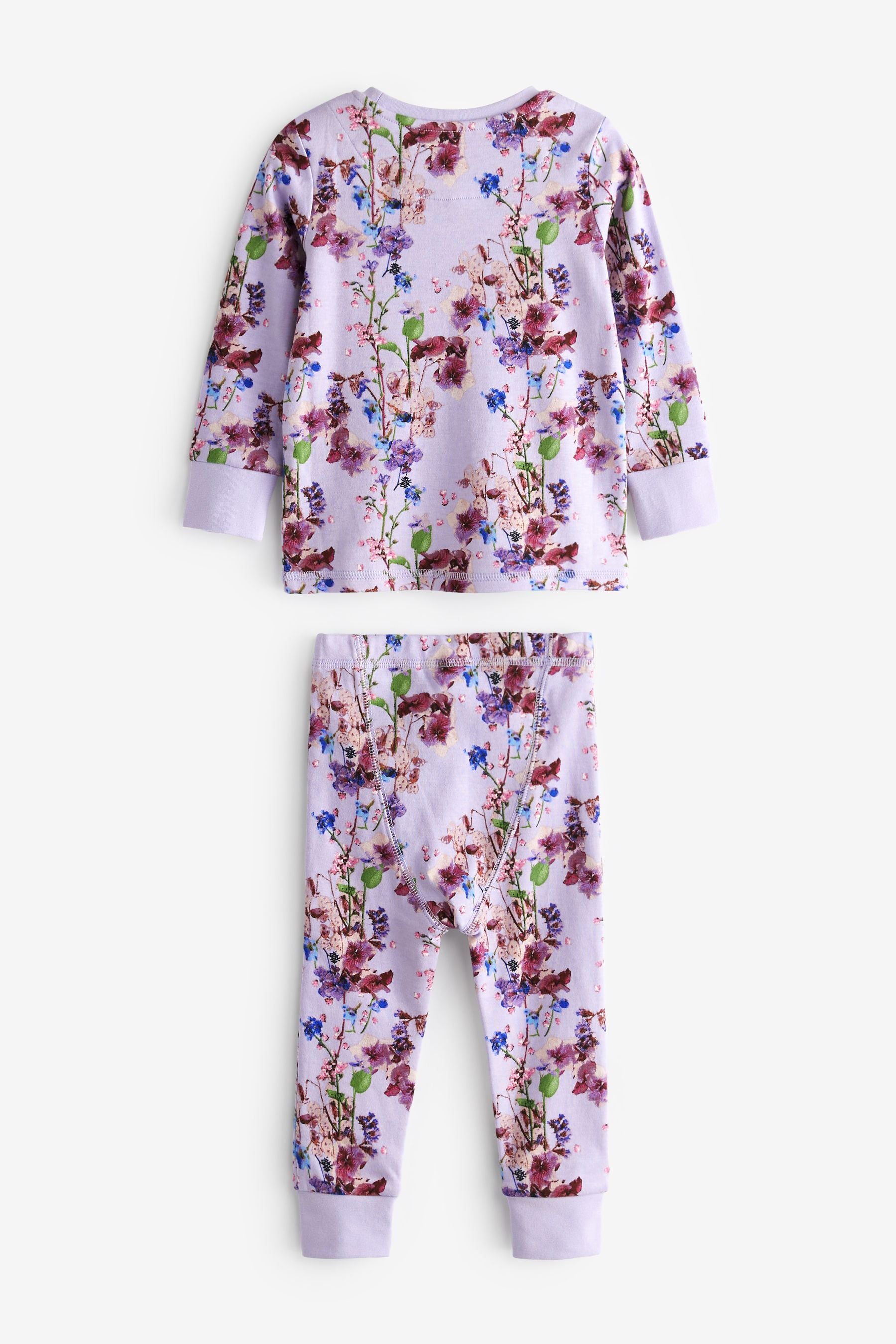 Purple Floral Purple Floral Bear 2 Pack Pyjamas (9mths-16yrs)