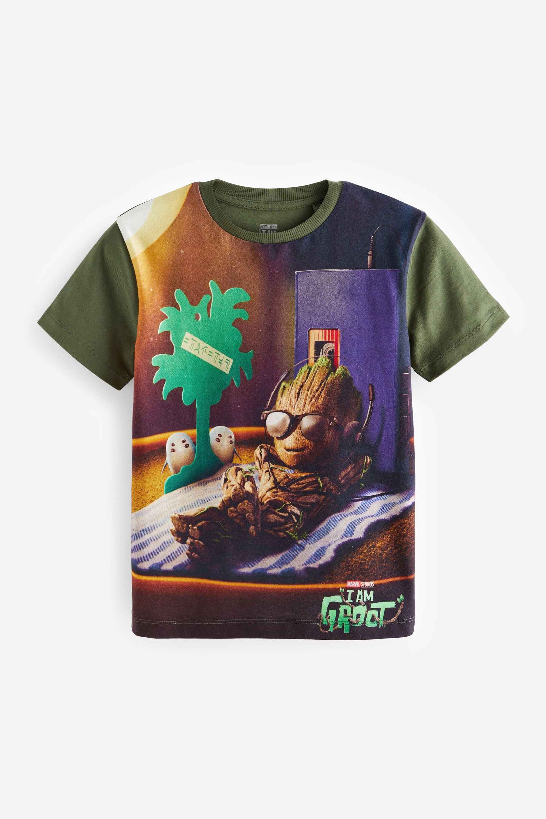 Groot Green Guardians Of The Galaxy License Short Sleeve T-Shirt (3-16yrs)