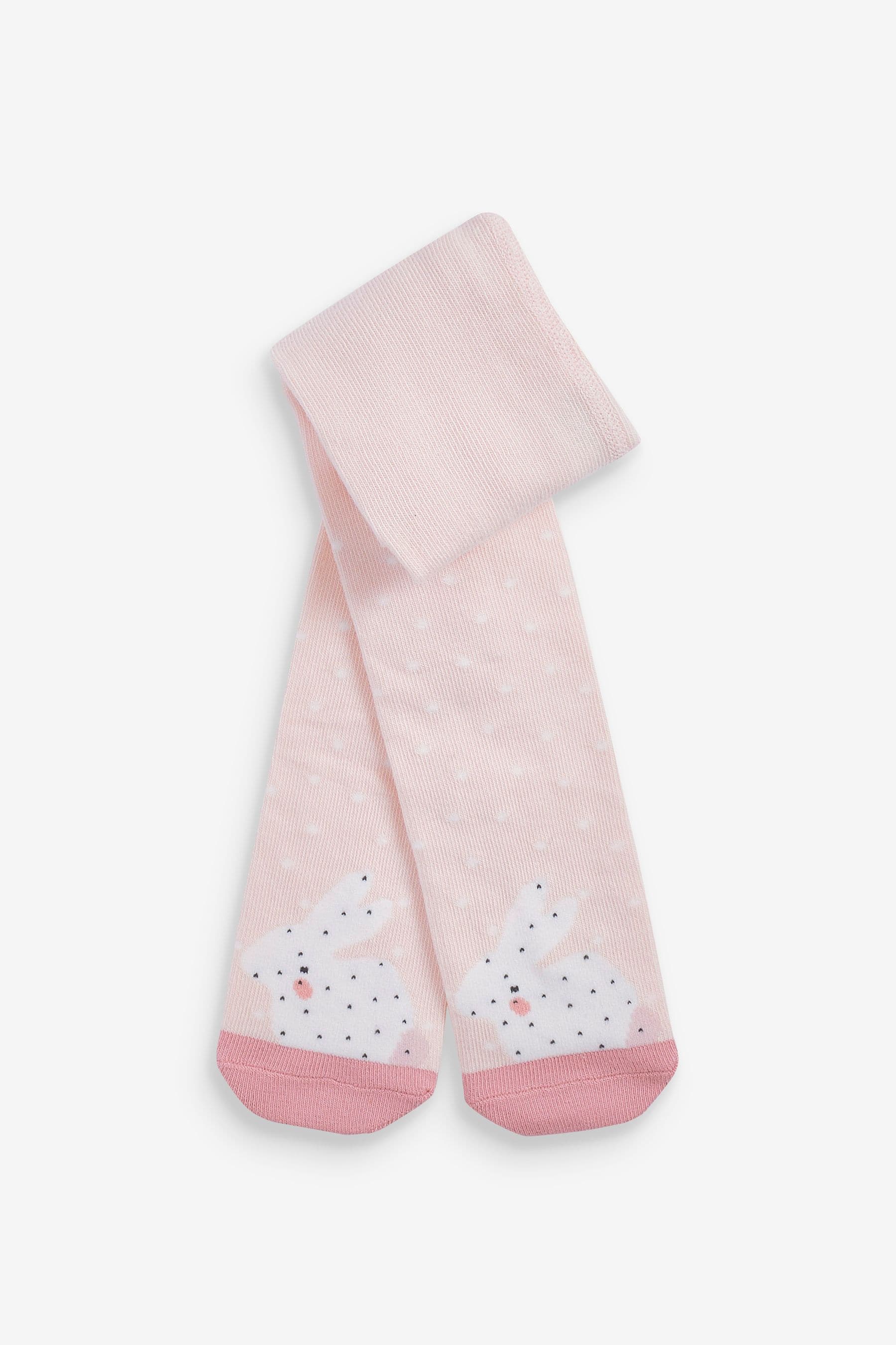 Pink/Cream Bunny 2 Pack Baby Tights (0mths-2yrs)