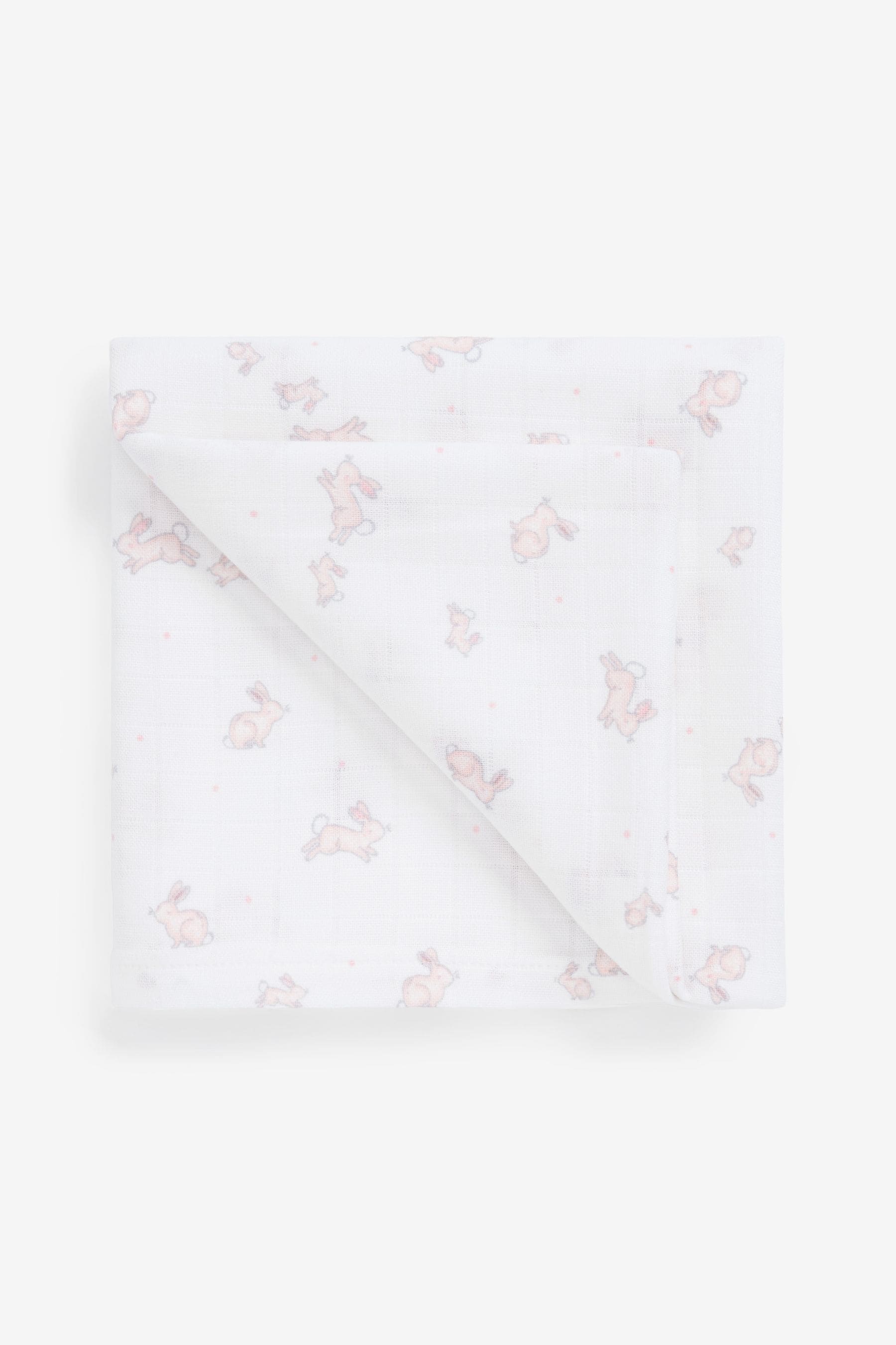 Pink Bunny Baby Muslin Squares 4 Pack