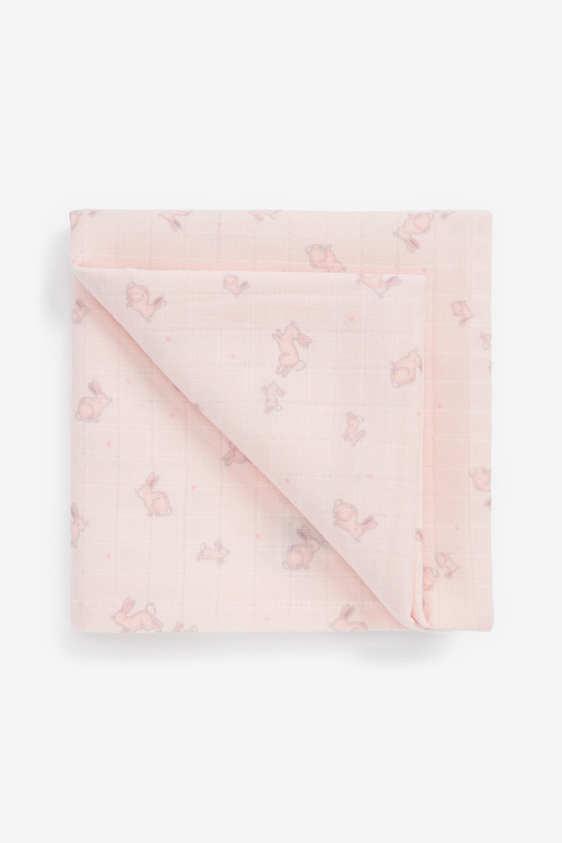 Pink Bunny Baby Muslin Squares 4 Pack