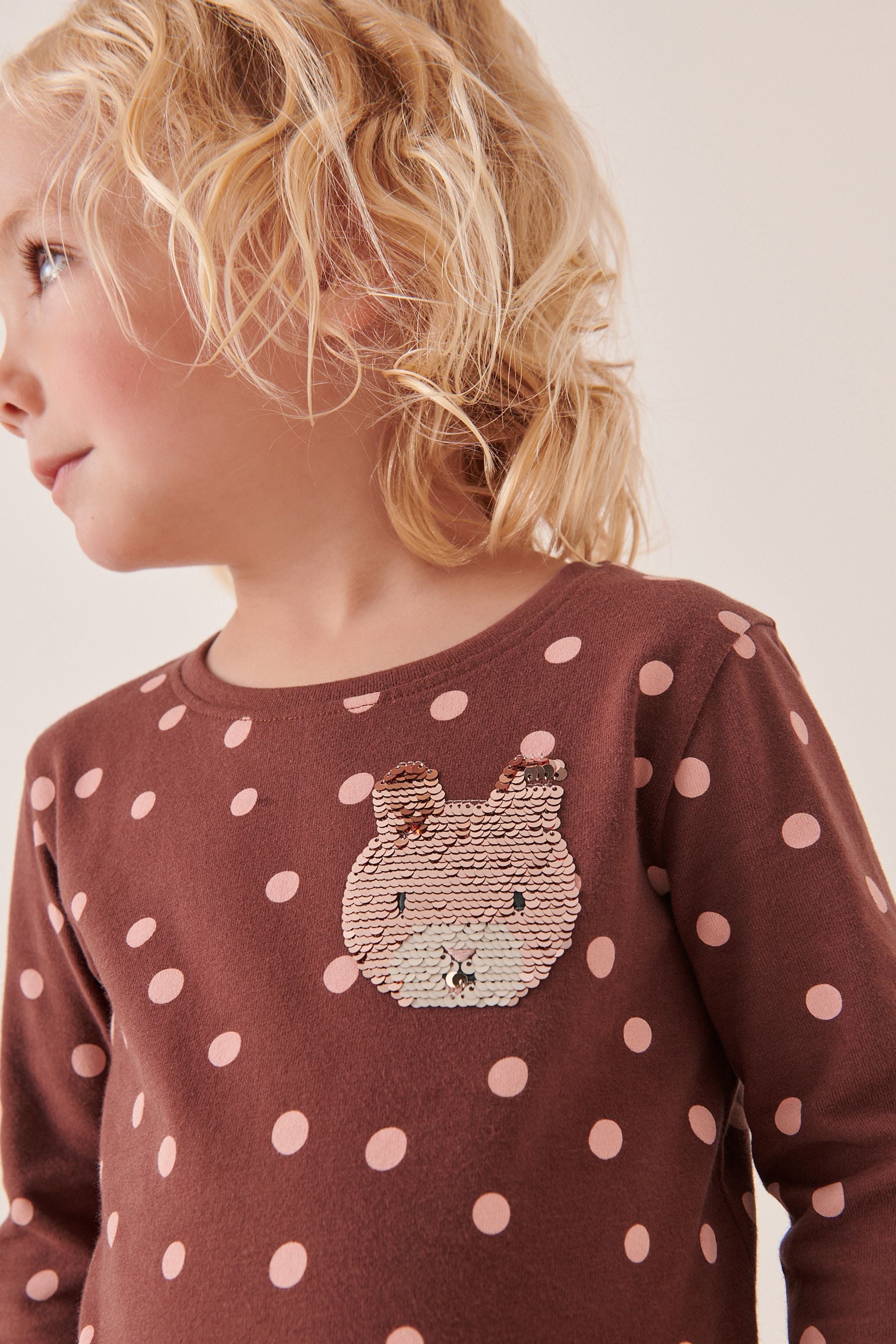 Brown Bunny Sequin Long Sleeve T-Shirt (3mths-7yrs)