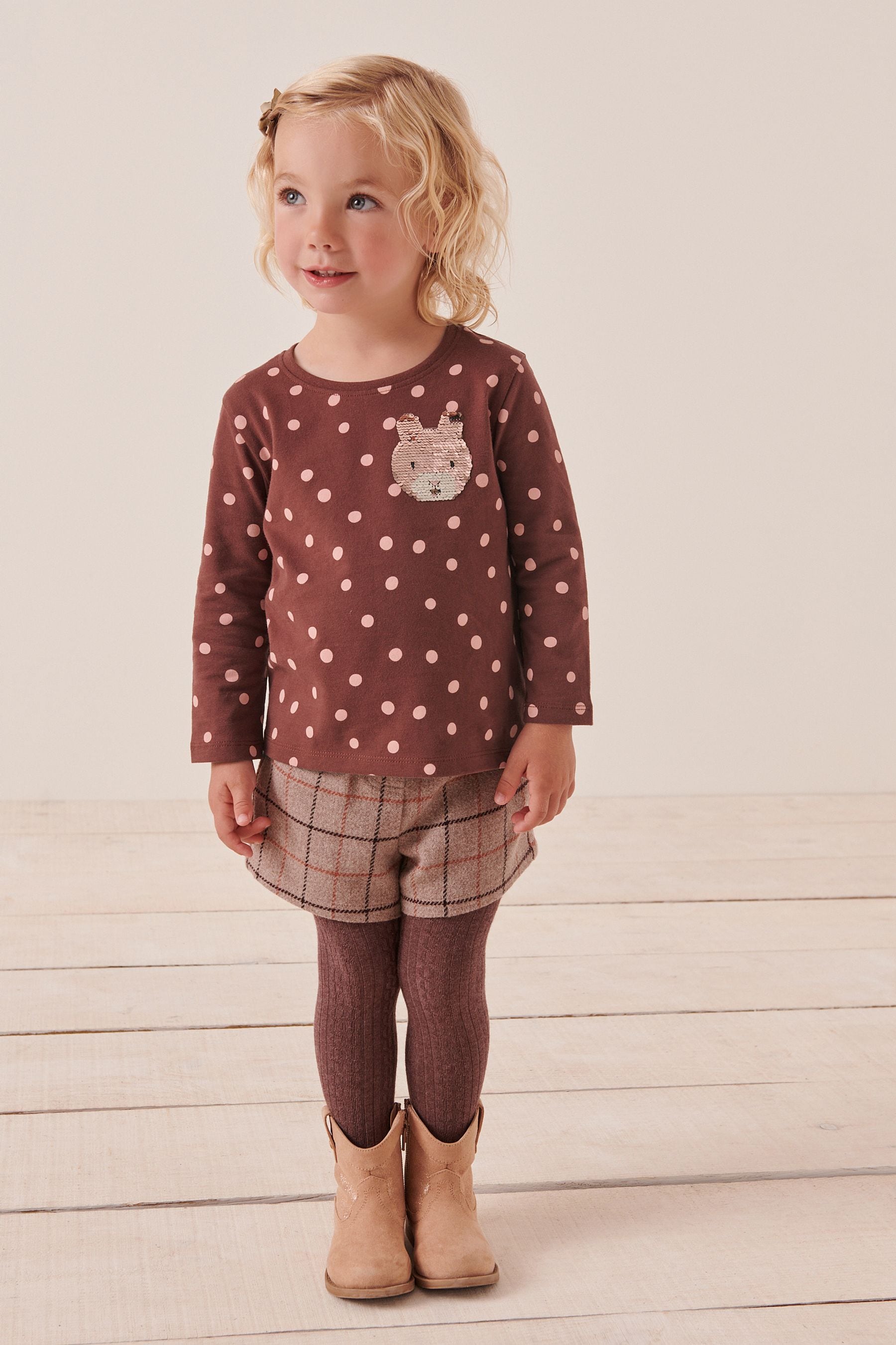 Brown Bunny Sequin Long Sleeve T-Shirt (3mths-7yrs)