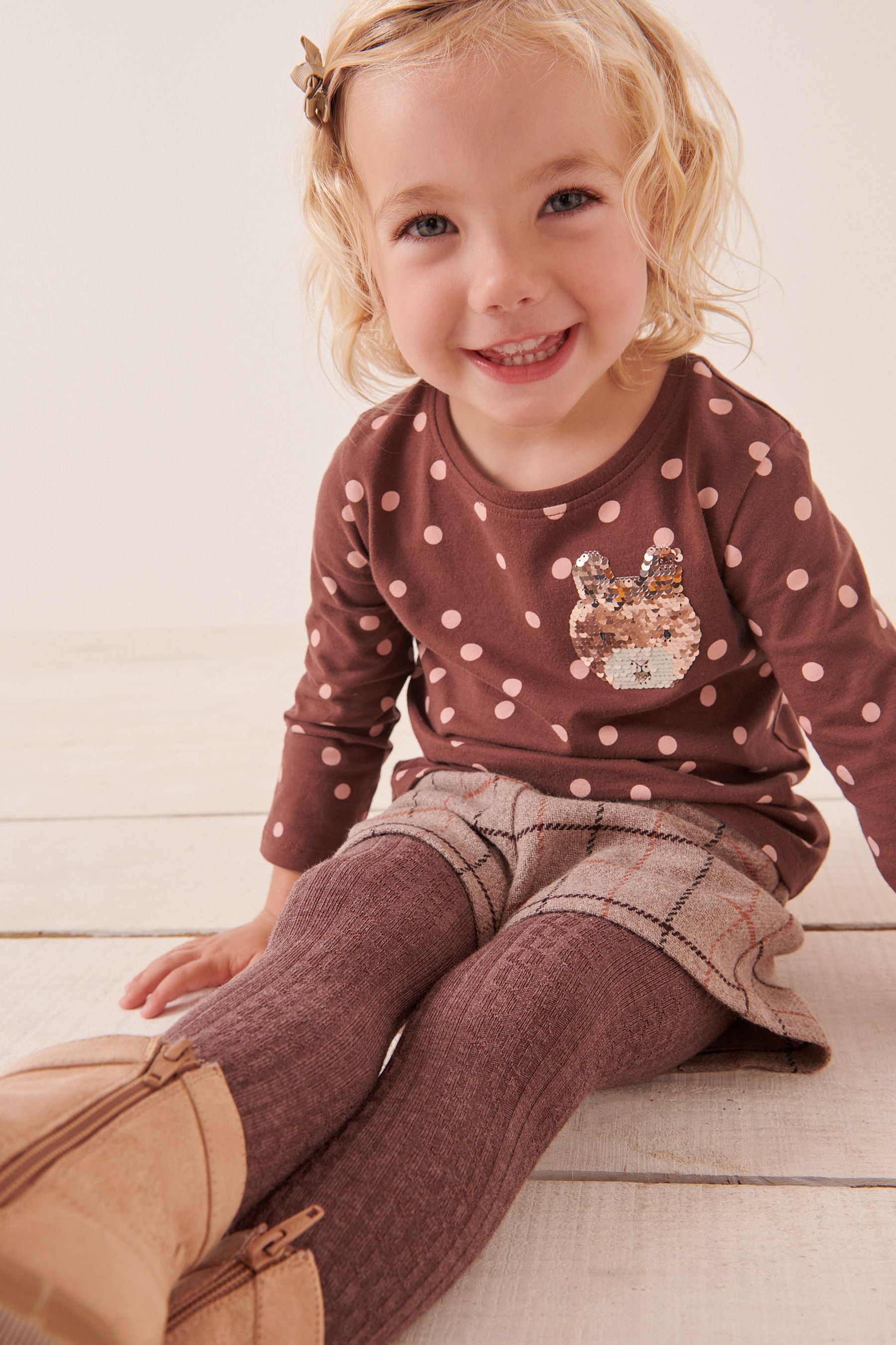 Brown Bunny Sequin Long Sleeve T-Shirt (3mths-7yrs)